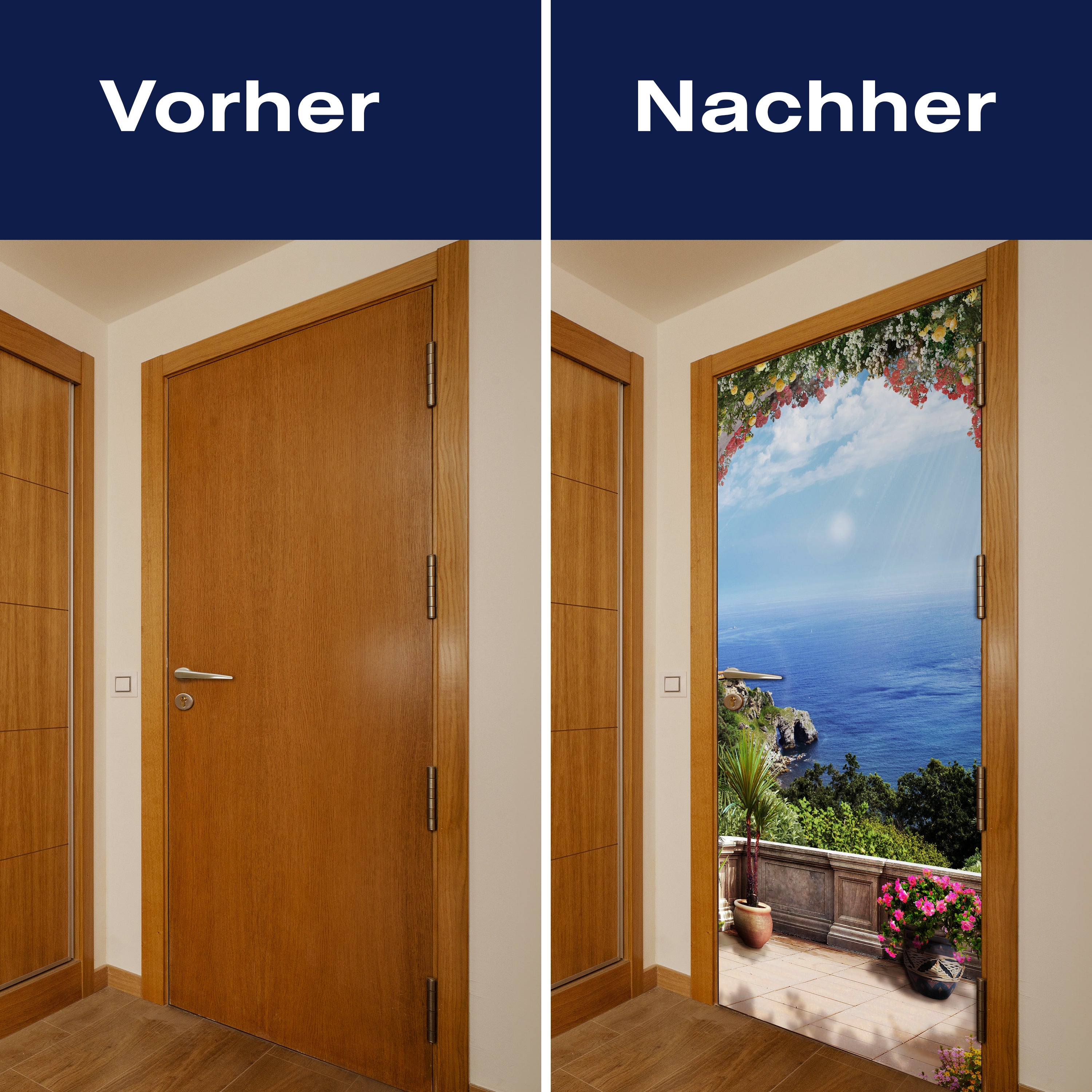 Türtapete Blick von Balkon, Meer, Küste, Sonne M1320 - Bild 10 Türtapete Blick von Balkon, Meer, Küste, Sonne M1320 - Bild 10