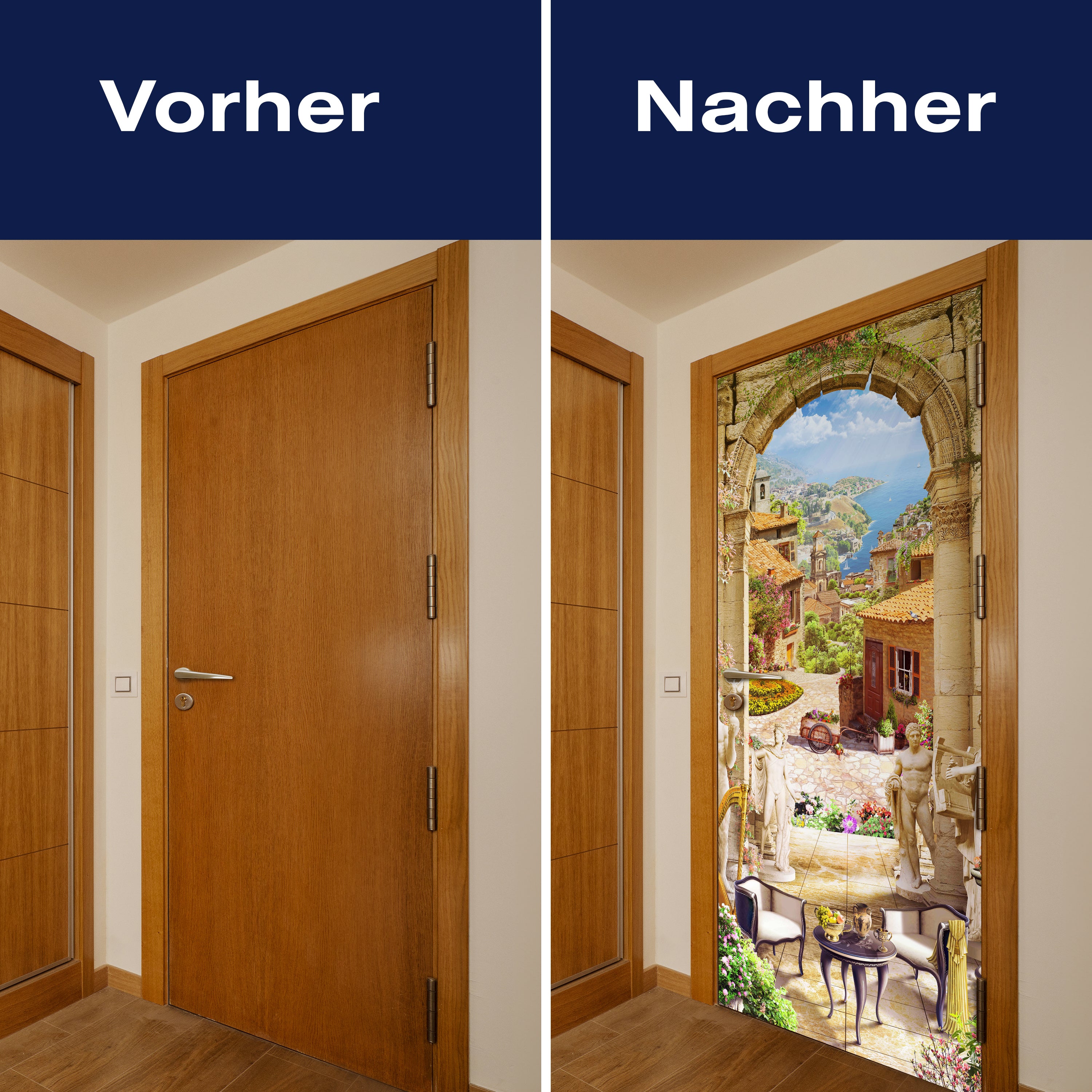 Türtapete historische Stadt, Blick durch Torbogen M1325 - Bild 10 Türtapete historische Stadt, Blick durch Torbogen M1325 - Bild 10