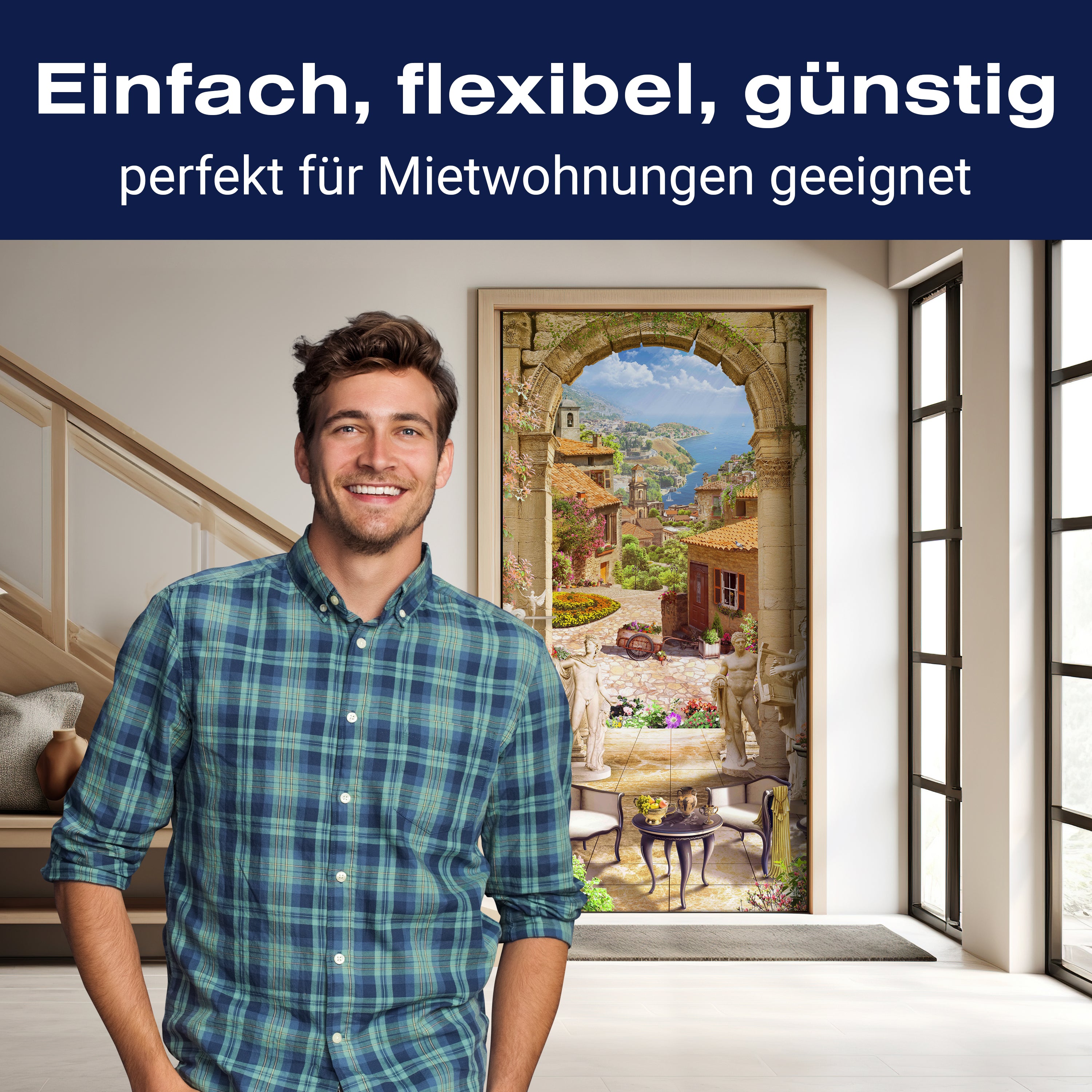 Türtapete historische Stadt, Blick durch Torbogen M1325 - Bild 3 Türtapete historische Stadt, Blick durch Torbogen M1325 - Bild 3