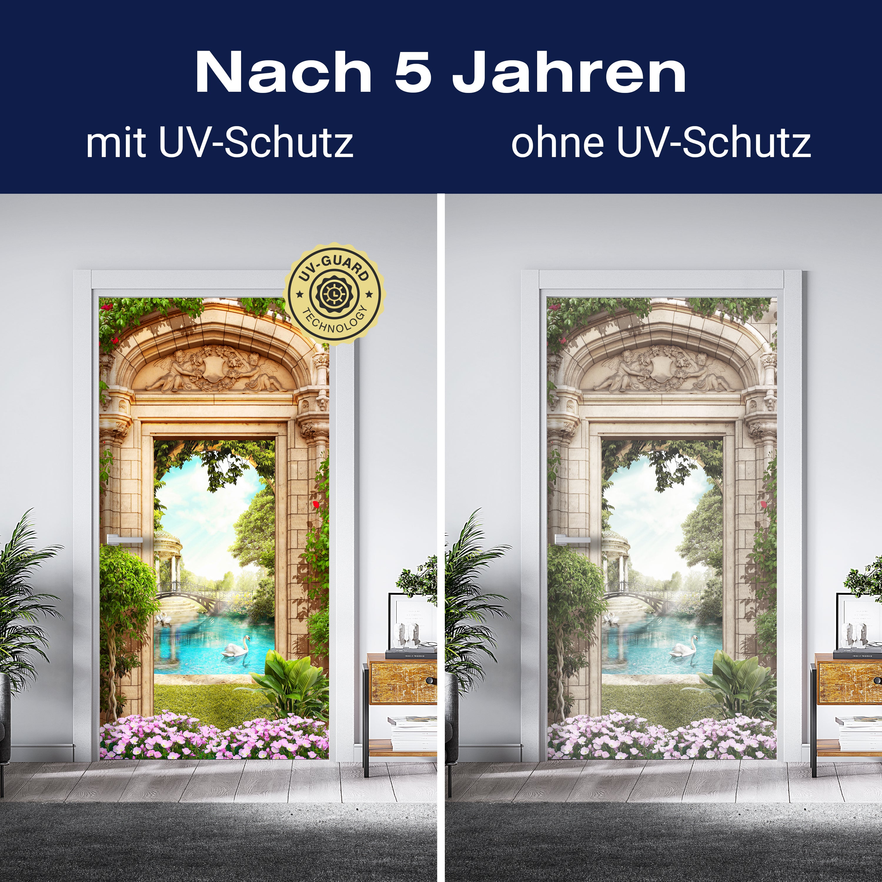 Türtapete Blick in Park, Schwan, Teich, Brücke M1328 - Bild 4 Türtapete Blick in Park, Schwan, Teich, Brücke M1328 - Bild 4