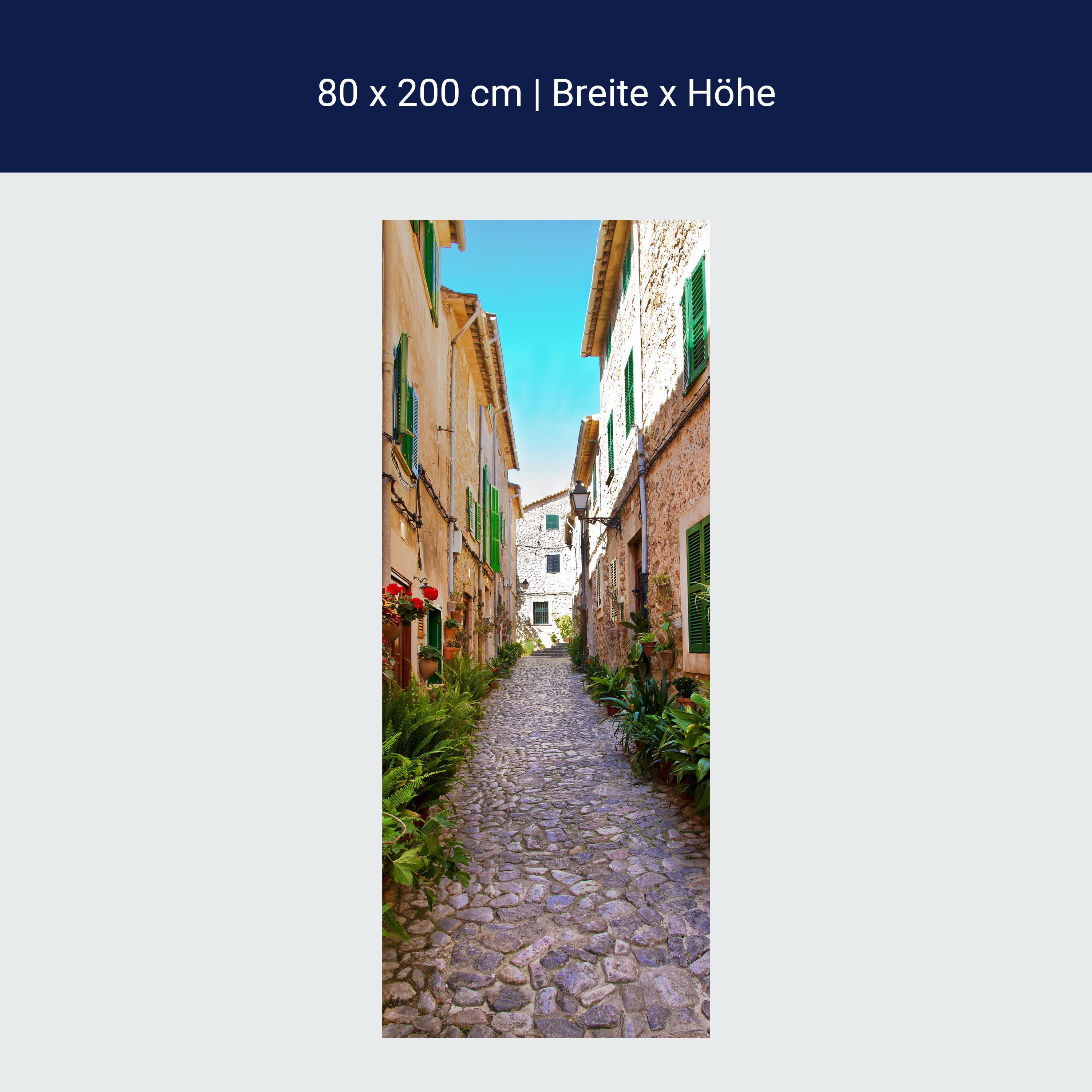 Türtapete Mediterrane Gasse, Sommer, Sonne, Himmel M1331 Türtapete Mediterrane Gasse, Sommer, Sonne, Himmel M1331