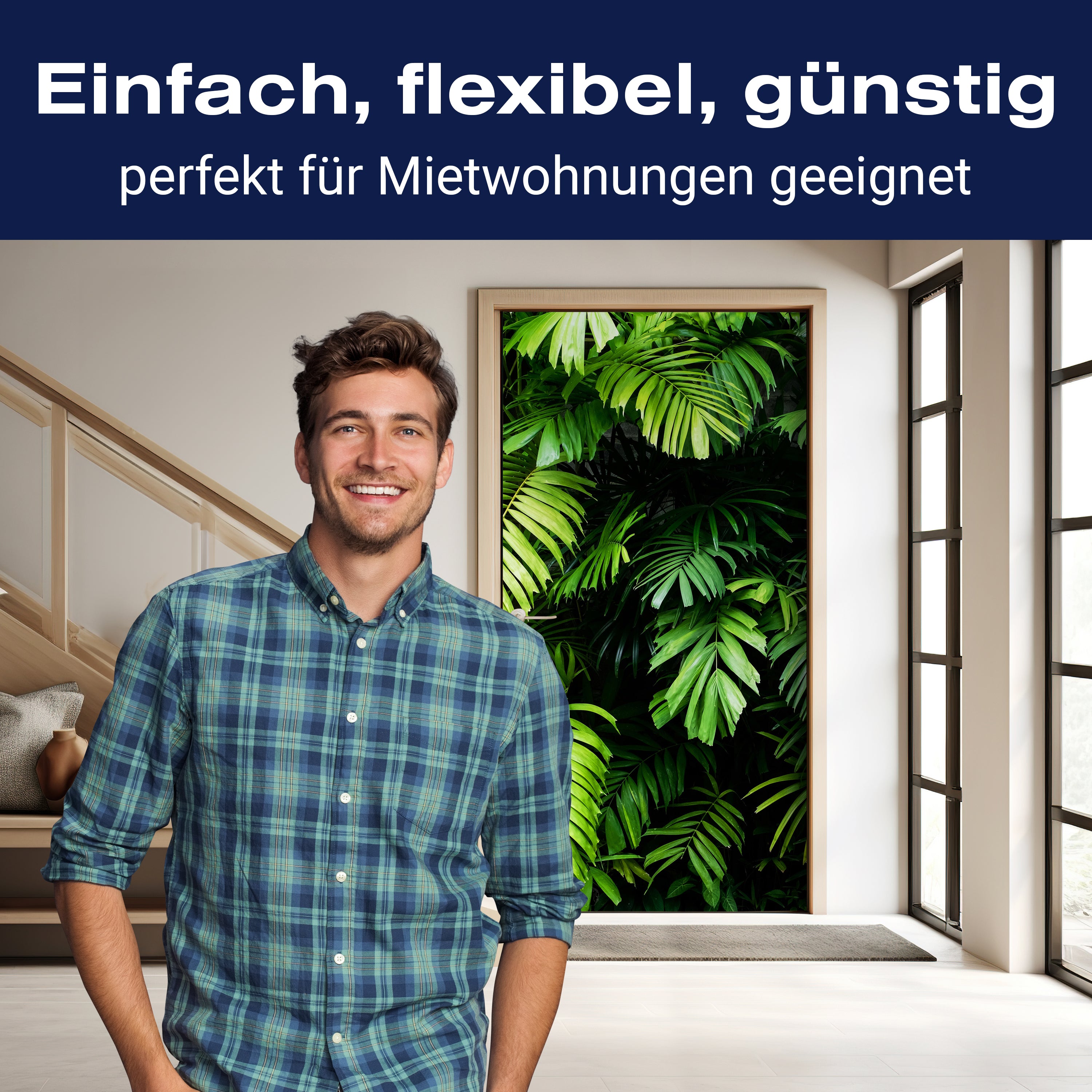 Türtapete Palmen Blätter, Wedel, Dschungel, Wald M1348 - Bild 3 Türtapete Palmen Blätter, Wedel, Dschungel, Wald M1348 - Bild 3