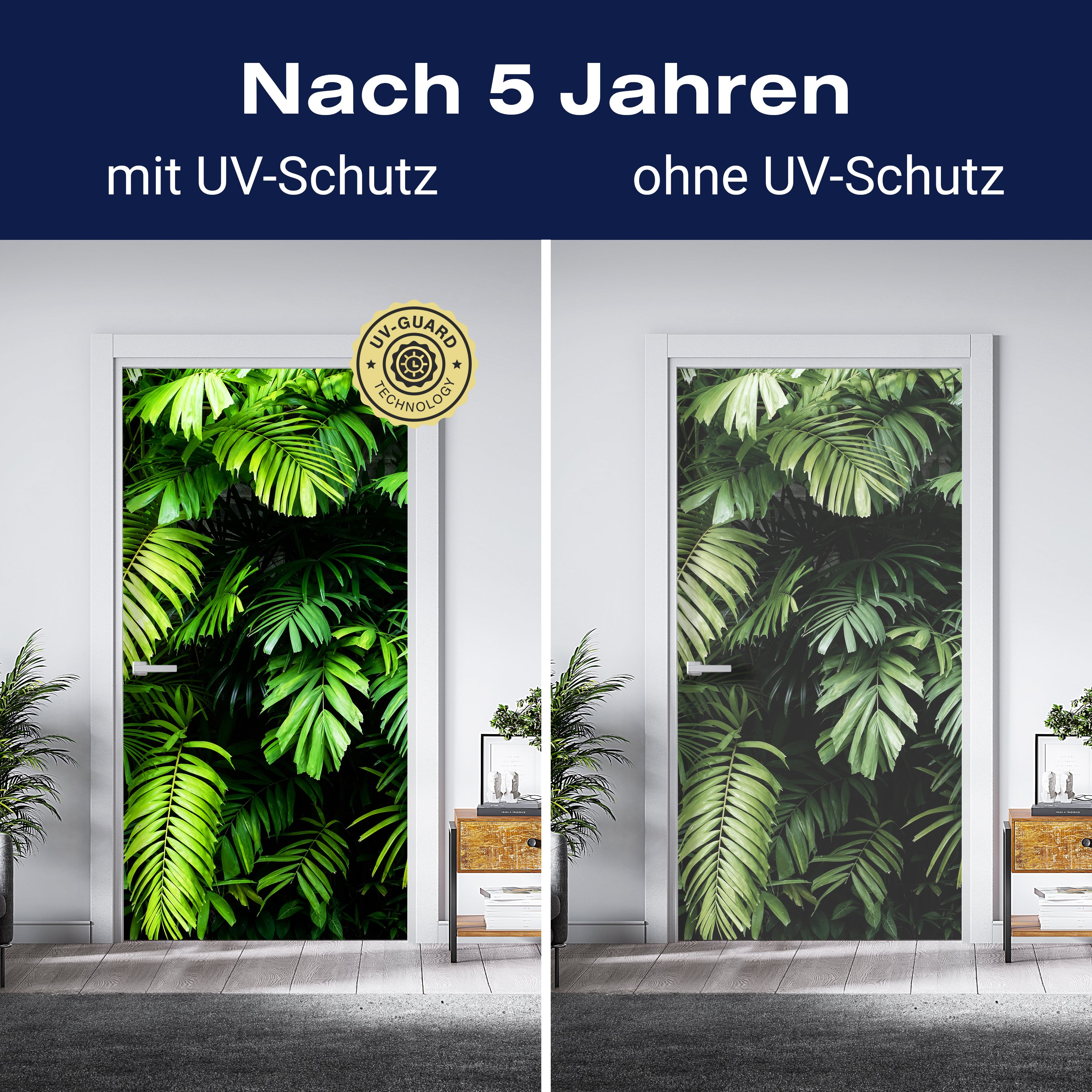 Türtapete Palmen Blätter, Wedel, Dschungel, Wald M1348 - Bild 4 Türtapete Palmen Blätter, Wedel, Dschungel, Wald M1348 - Bild 4