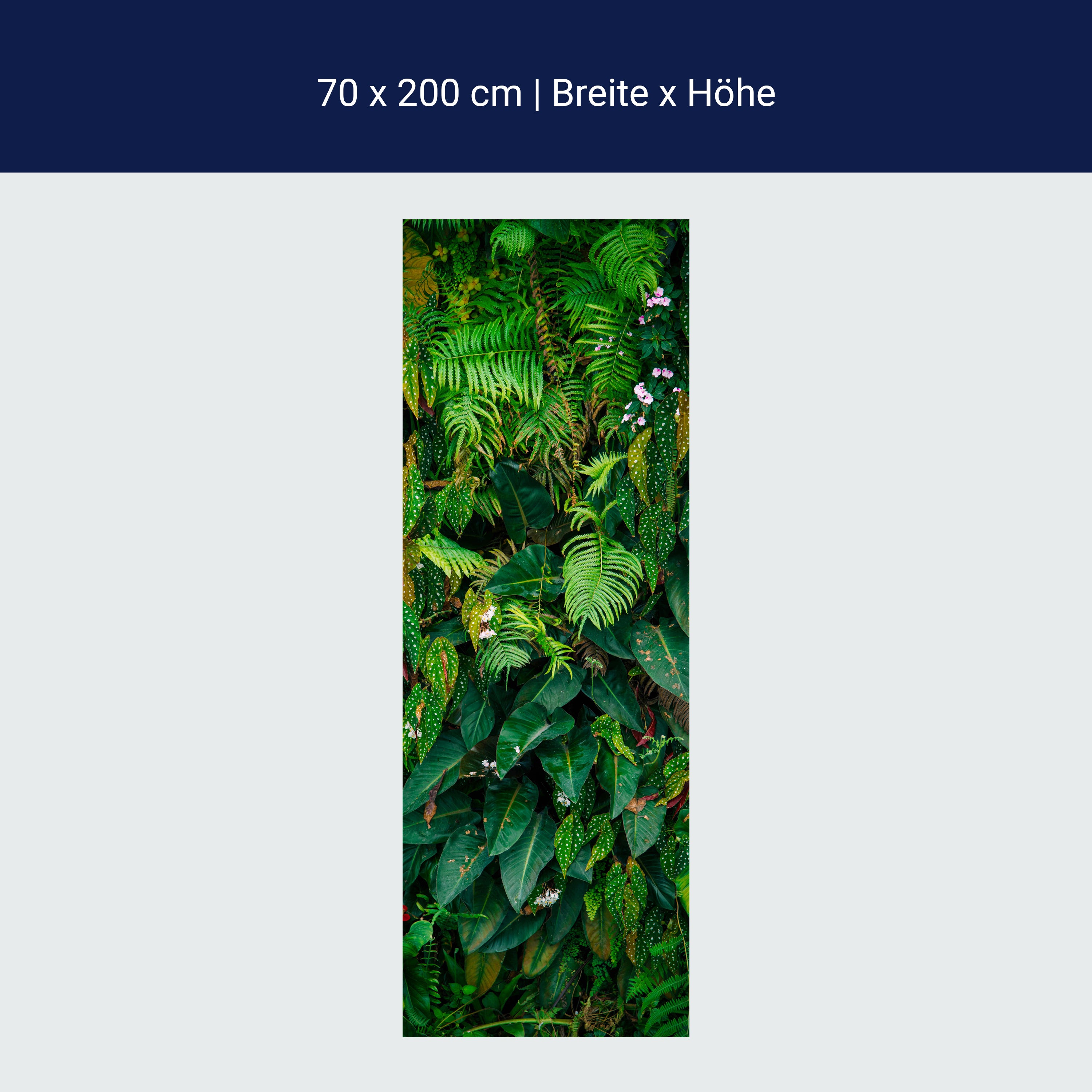 Türtapete Wand aus Blättern, Urwald, Natur, Grün M1352 Türtapete Wand aus Blättern, Urwald, Natur, Grün M1352