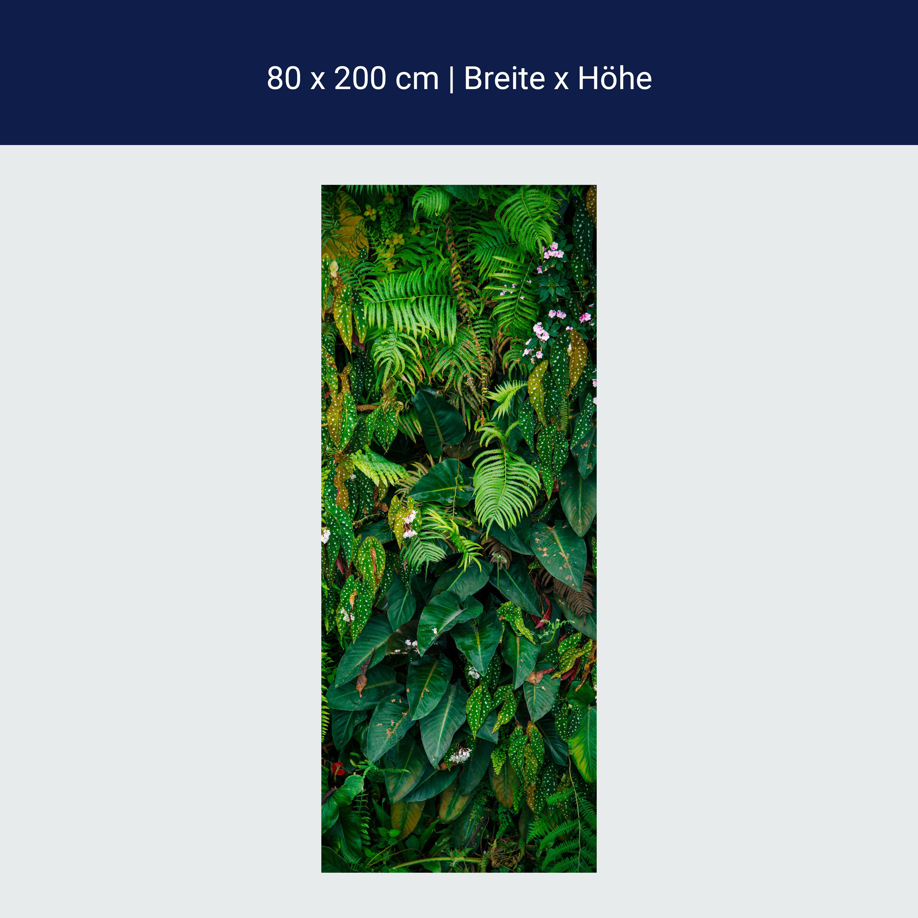 Türtapete Wand aus Blättern, Urwald, Natur, Grün M1352 Türtapete Wand aus Blättern, Urwald, Natur, Grün M1352