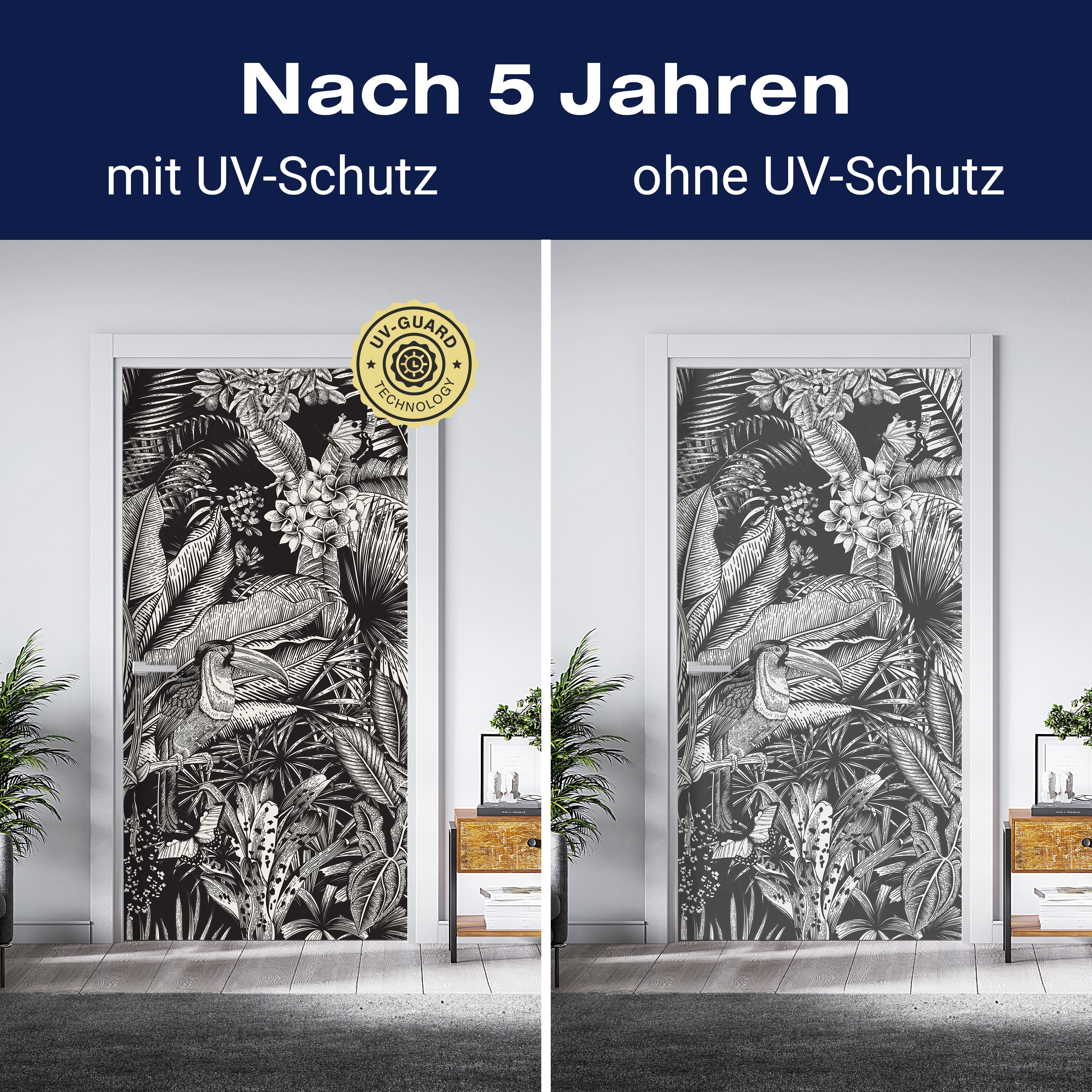 Türtapete Zeichnung Leben im Dschungel, Pflanzen M1362 - Bild 4 Türtapete Zeichnung Leben im Dschungel, Pflanzen M1362 - Bild 4