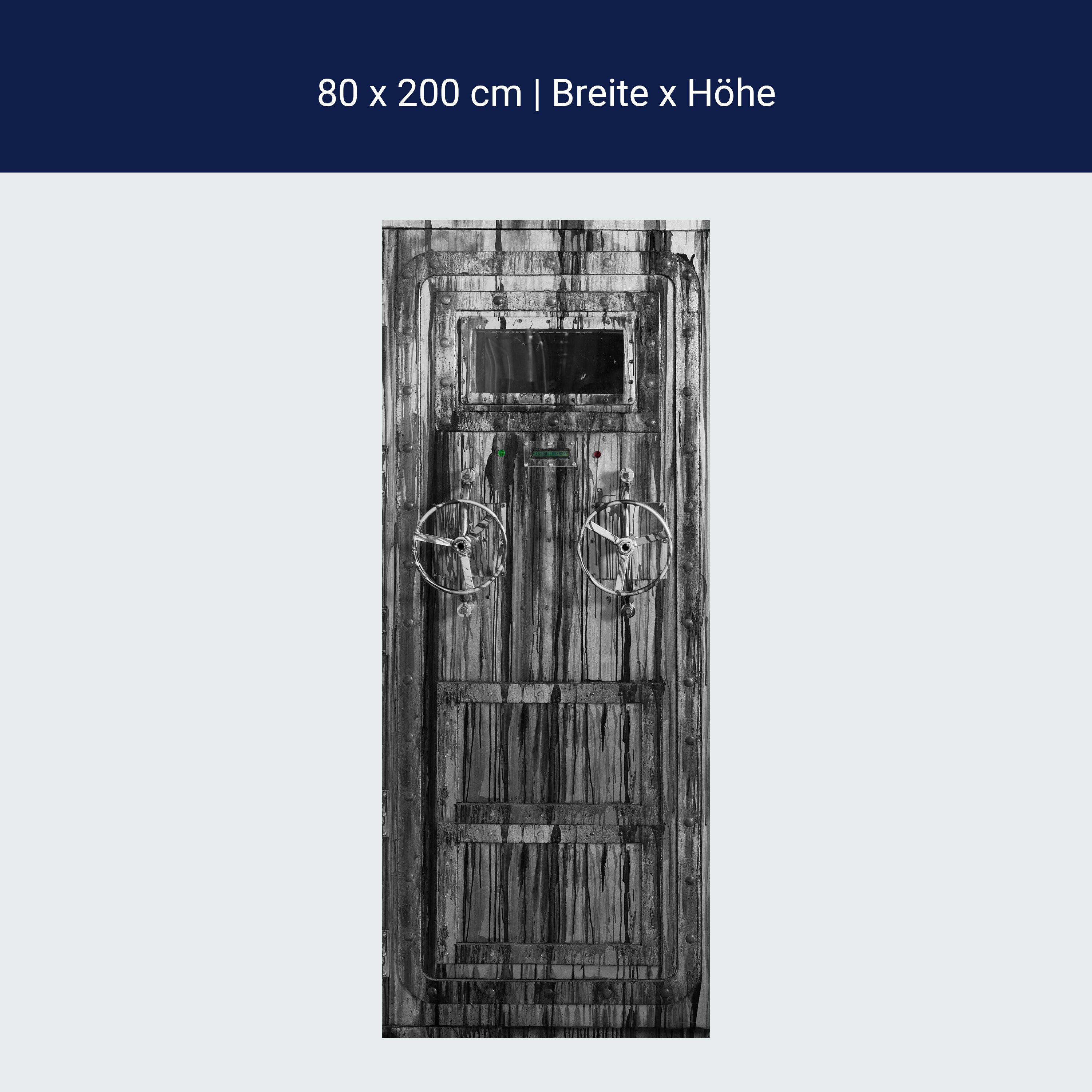 Türtapete alte Stahltür, Grunge, Räder, Fenster M1366 Türtapete alte Stahltür, Grunge, Räder, Fenster M1366
