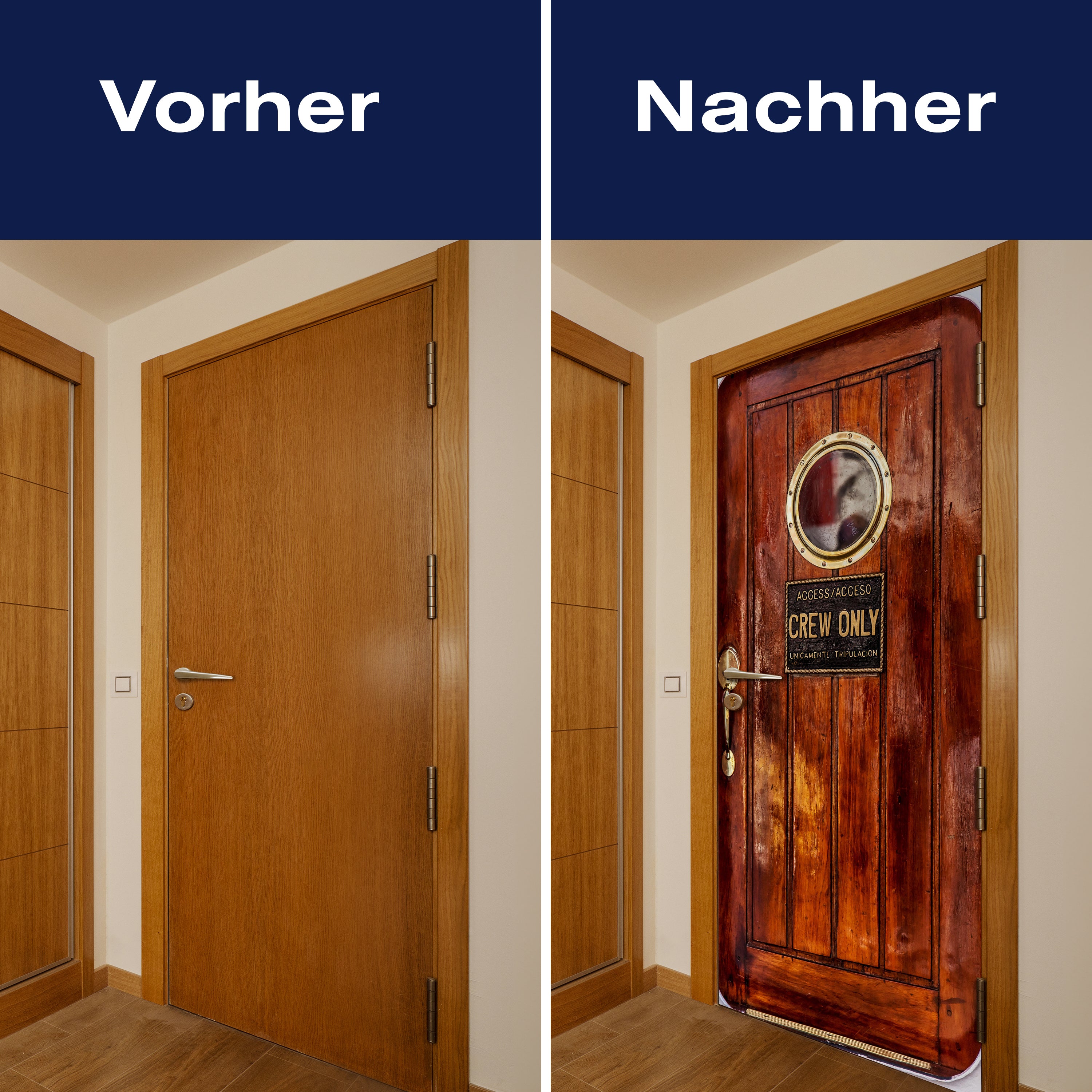Türtapete Holztür Schiff, Crew only, Bullauge M1374 - Bild 10 Türtapete Holztür Schiff, Crew only, Bullauge M1374 - Bild 10