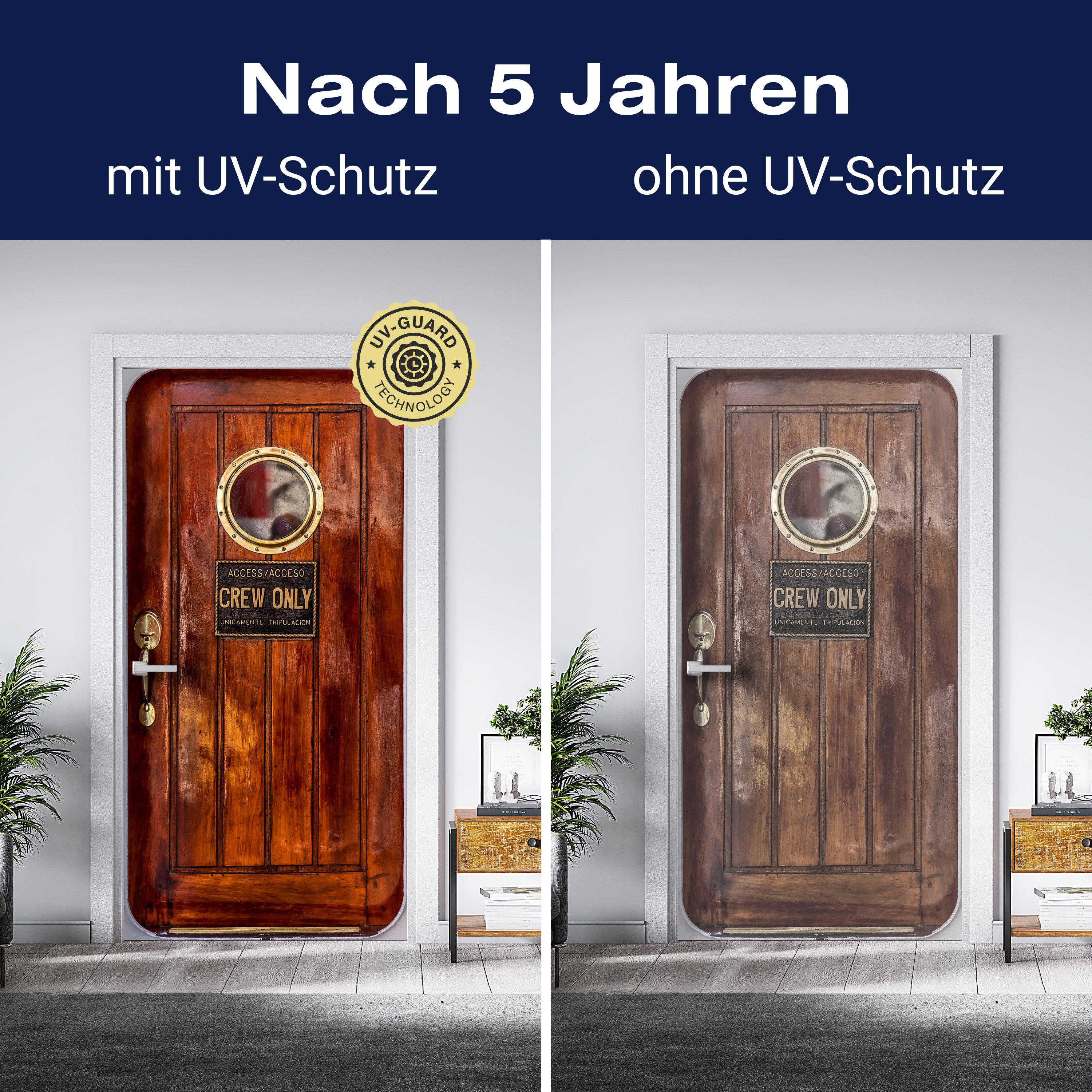 Türtapete Holztür Schiff, Crew only, Bullauge M1374 - Bild 4 Türtapete Holztür Schiff, Crew only, Bullauge M1374 - Bild 4