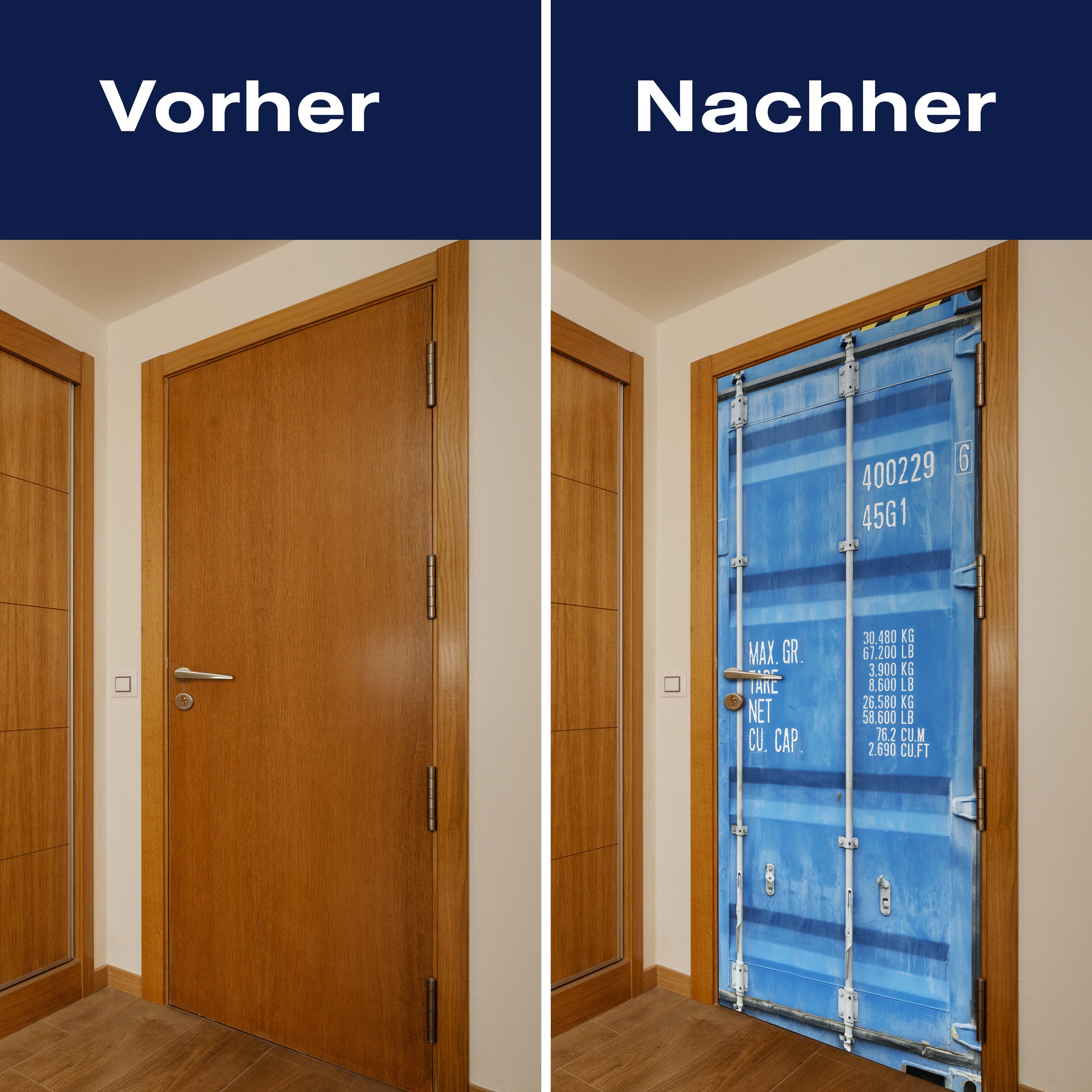 Türtapete Container Tür, Metall, Blau, Nummer M1376 - Bild 10 Türtapete Container Tür, Metall, Blau, Nummer M1376 - Bild 10