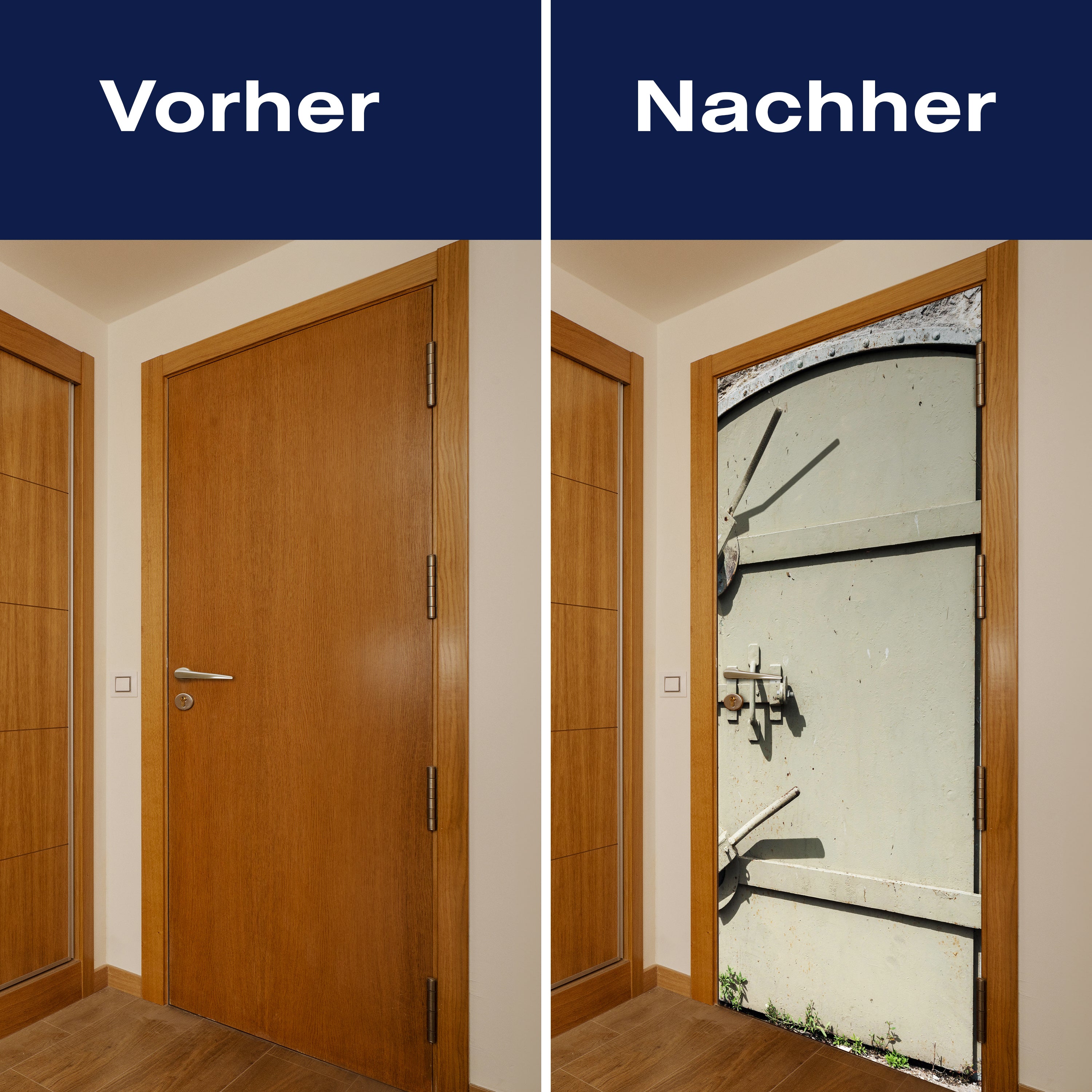 Türtapete verriegelte Metalltür, Beige, Stein M1379 - Bild 10 Türtapete verriegelte Metalltür, Beige, Stein M1379 - Bild 10