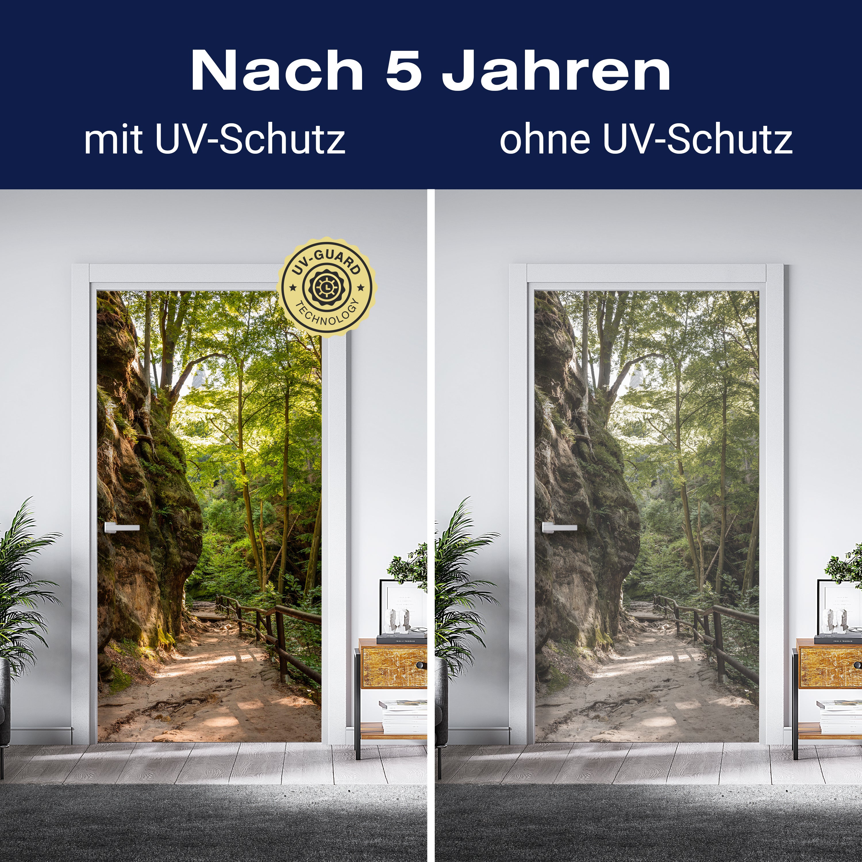 Türtapete Wanderweg im Wald, Felsen, Bäume, Natur M1393 - Bild 4 Türtapete Wanderweg im Wald, Felsen, Bäume, Natur M1393 - Bild 4