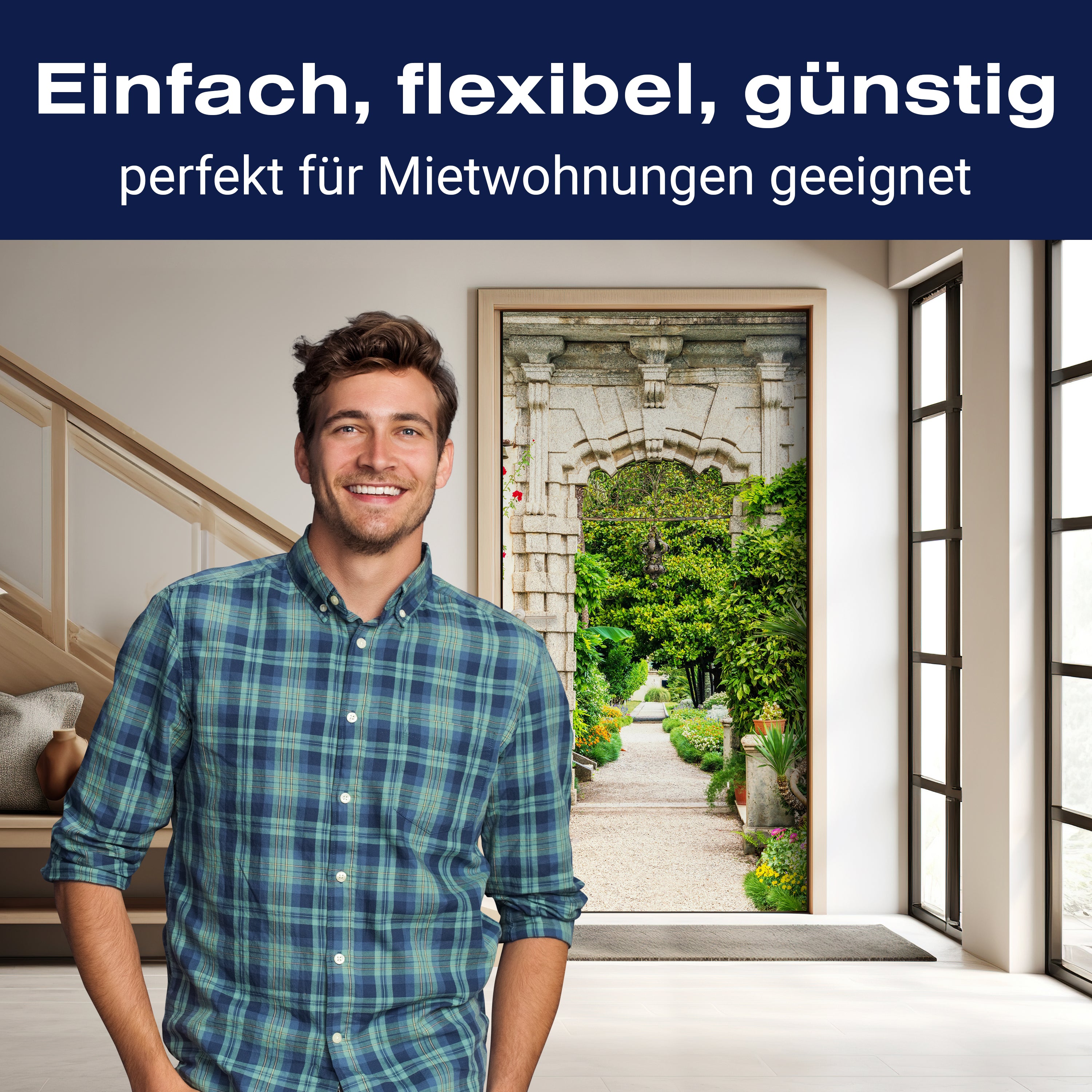 Türtapete Steintor im Garten, Pflanzen, Bäume M1396 - Bild 3 Türtapete Steintor im Garten, Pflanzen, Bäume M1396 - Bild 3