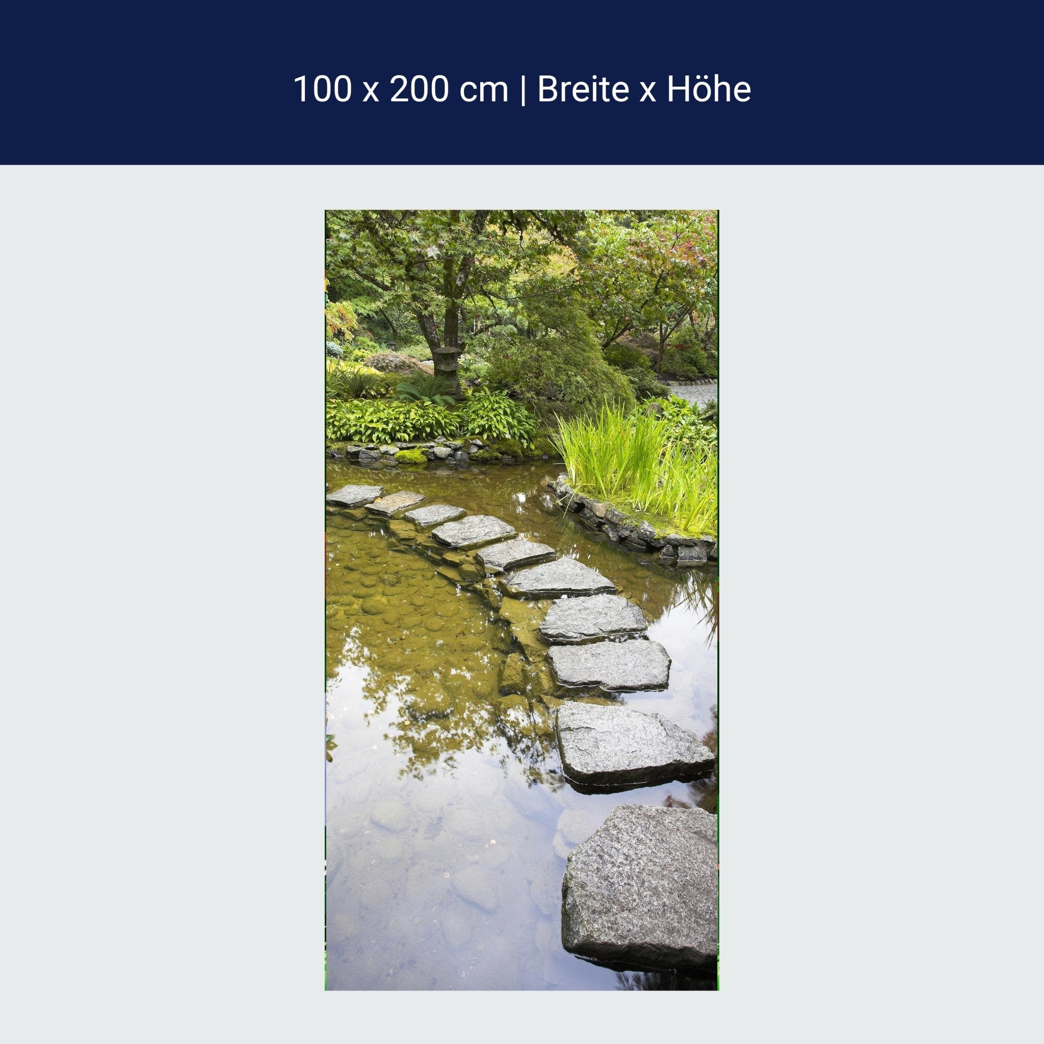 Türtapete japanischer Garten Teich Steine M1405 Türtapete japanischer Garten Teich Steine M1405