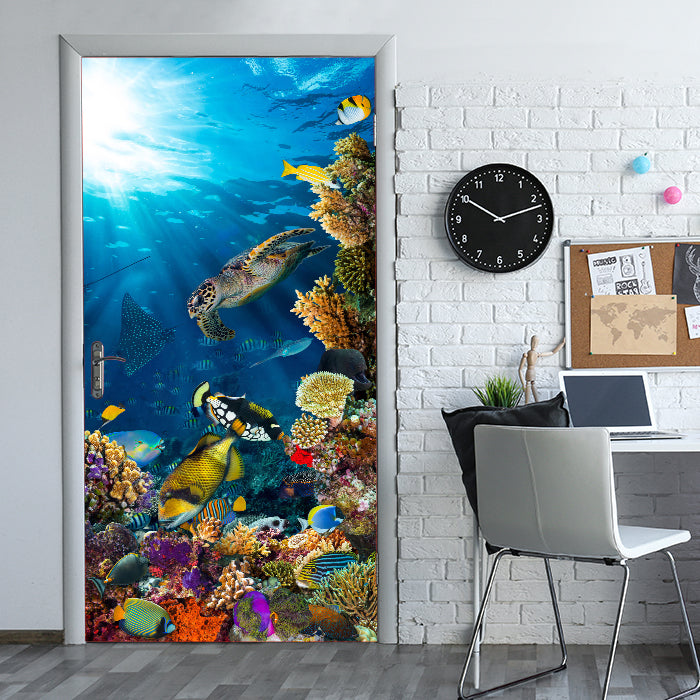 Türtapete Unterwasser Meer Korallen Fische M1406 - Bild 1 Türtapete Unterwasser Meer Korallen Fische M1406 - Bild 1