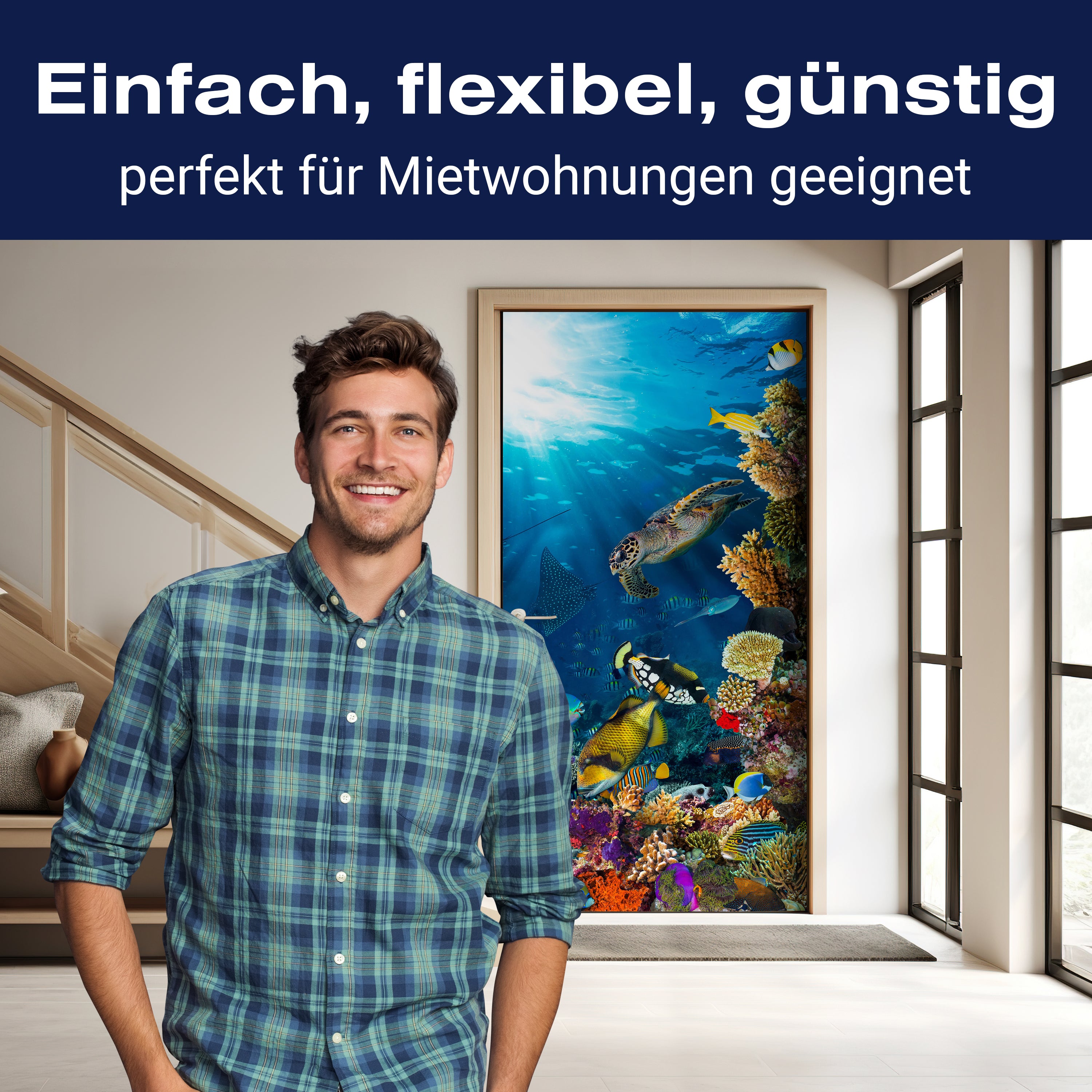 Türtapete Unterwasser Meer Korallen Fische M1406 - Bild 3 Türtapete Unterwasser Meer Korallen Fische M1406 - Bild 3