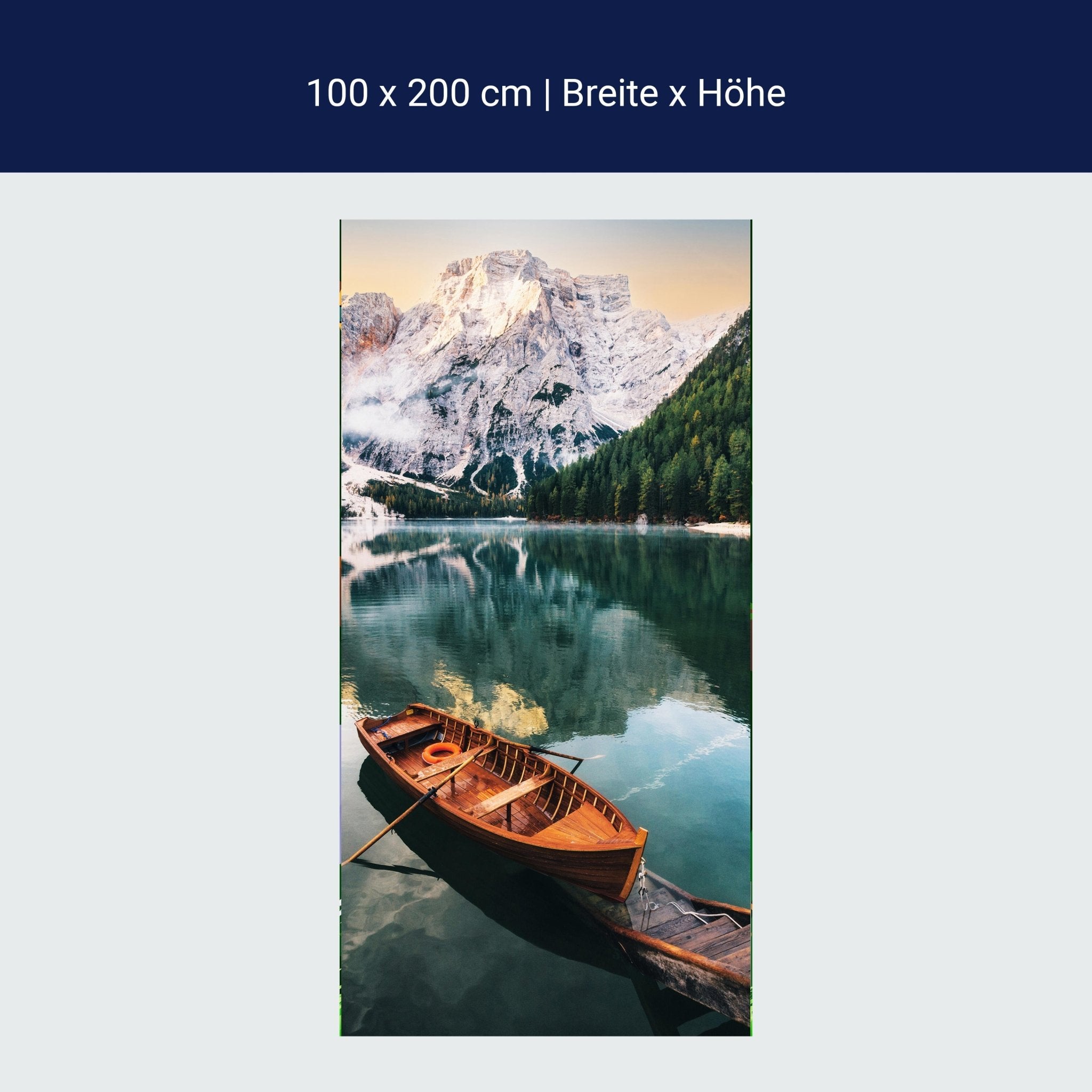 Türtapete Boot See Berge Wald M1407 Türtapete Boot See Berge Wald M1407