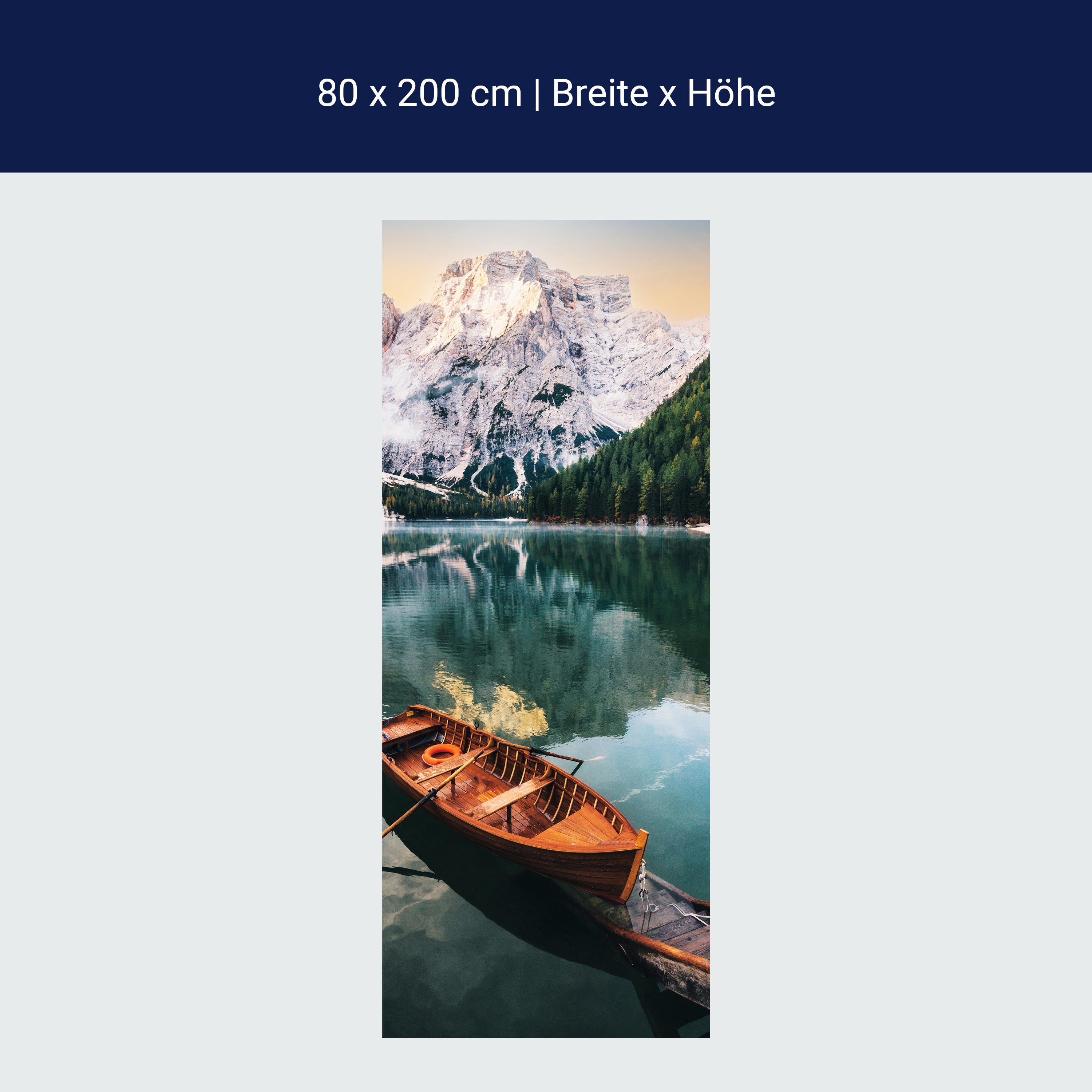 Türtapete Boot See Berge Wald M1407 Türtapete Boot See Berge Wald M1407