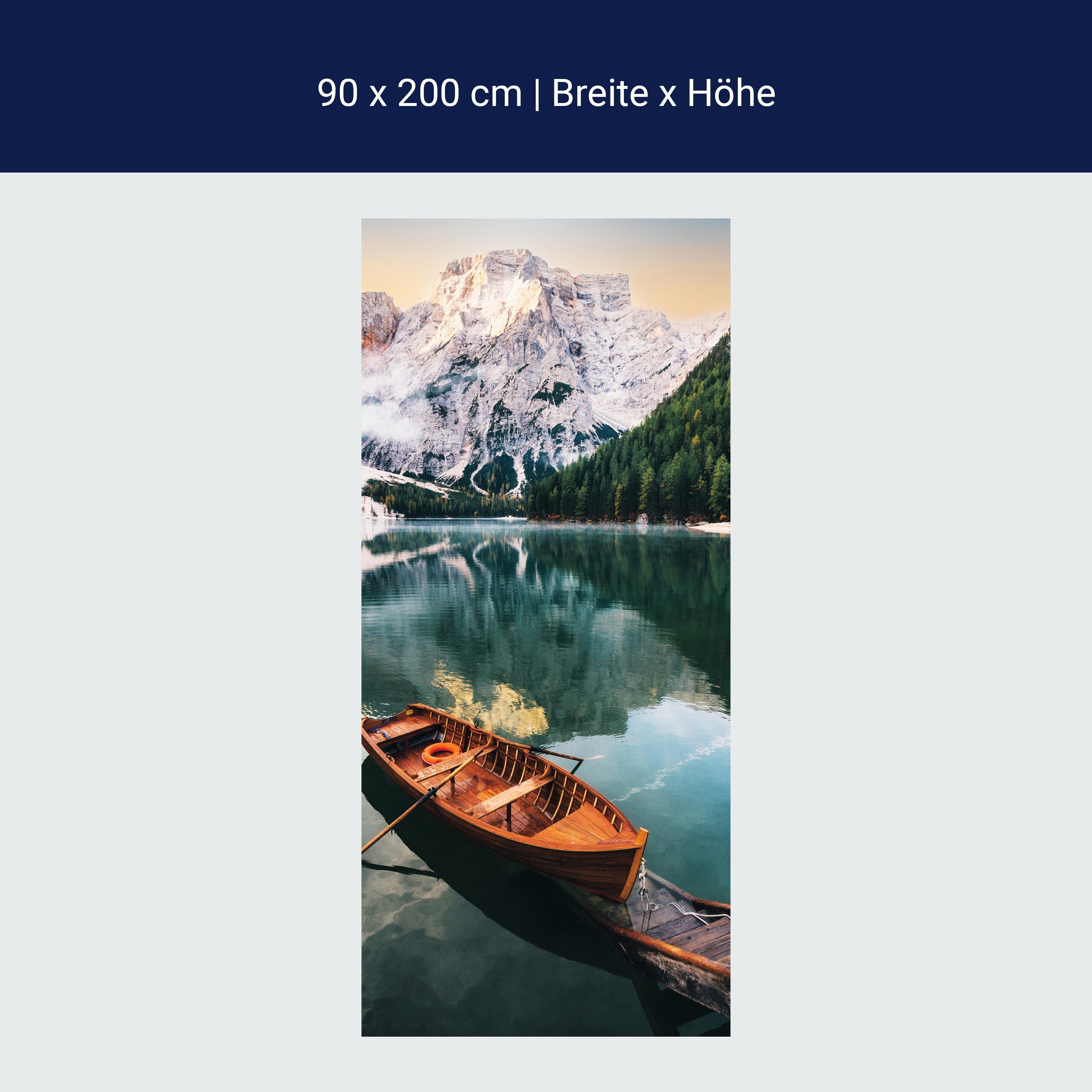 Türtapete Boot See Berge Wald M1407 Türtapete Boot See Berge Wald M1407