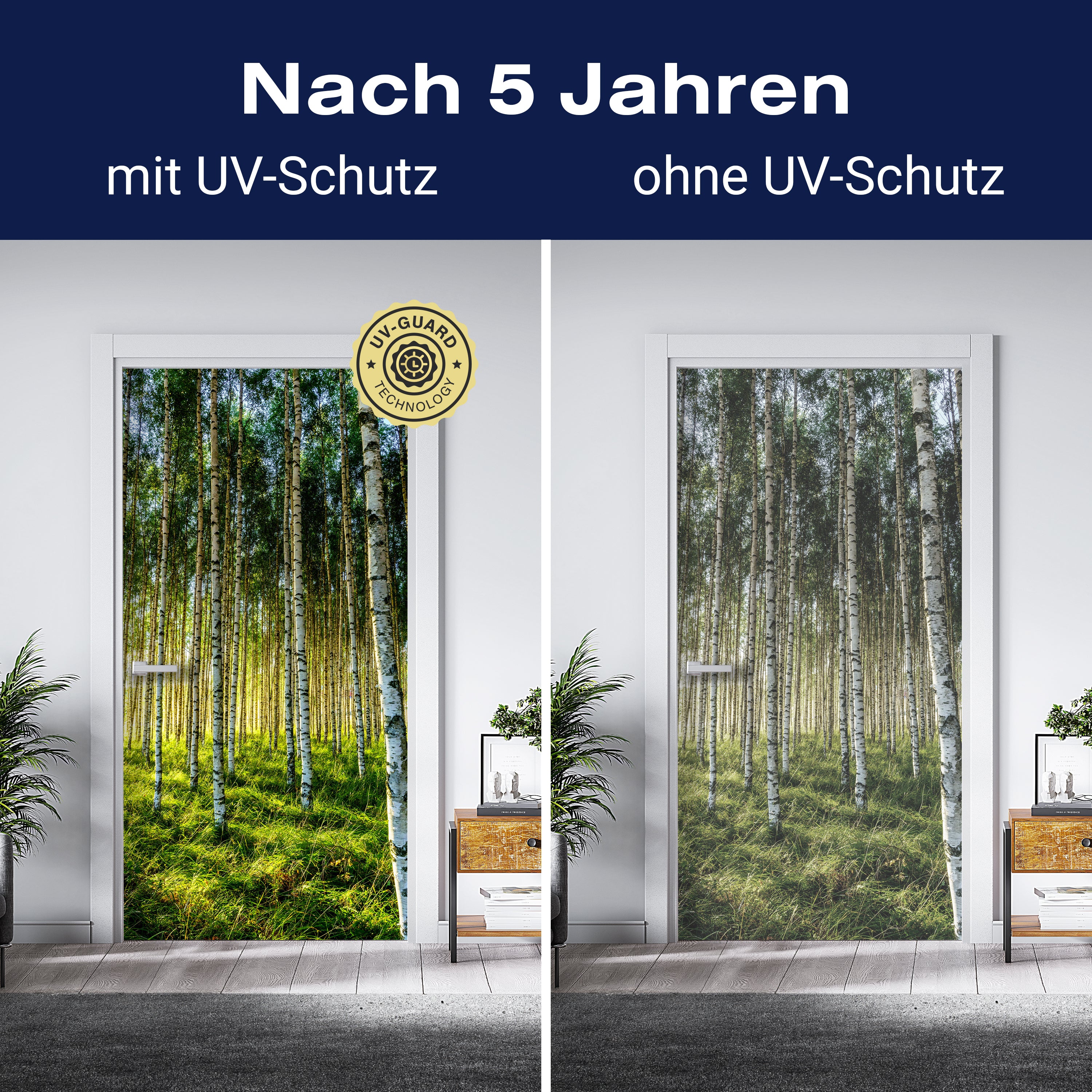 Türtapete Wald, Birken, Wiese, Bäume M1424 - Bild 4 Türtapete Wald, Birken, Wiese, Bäume M1424 - Bild 4