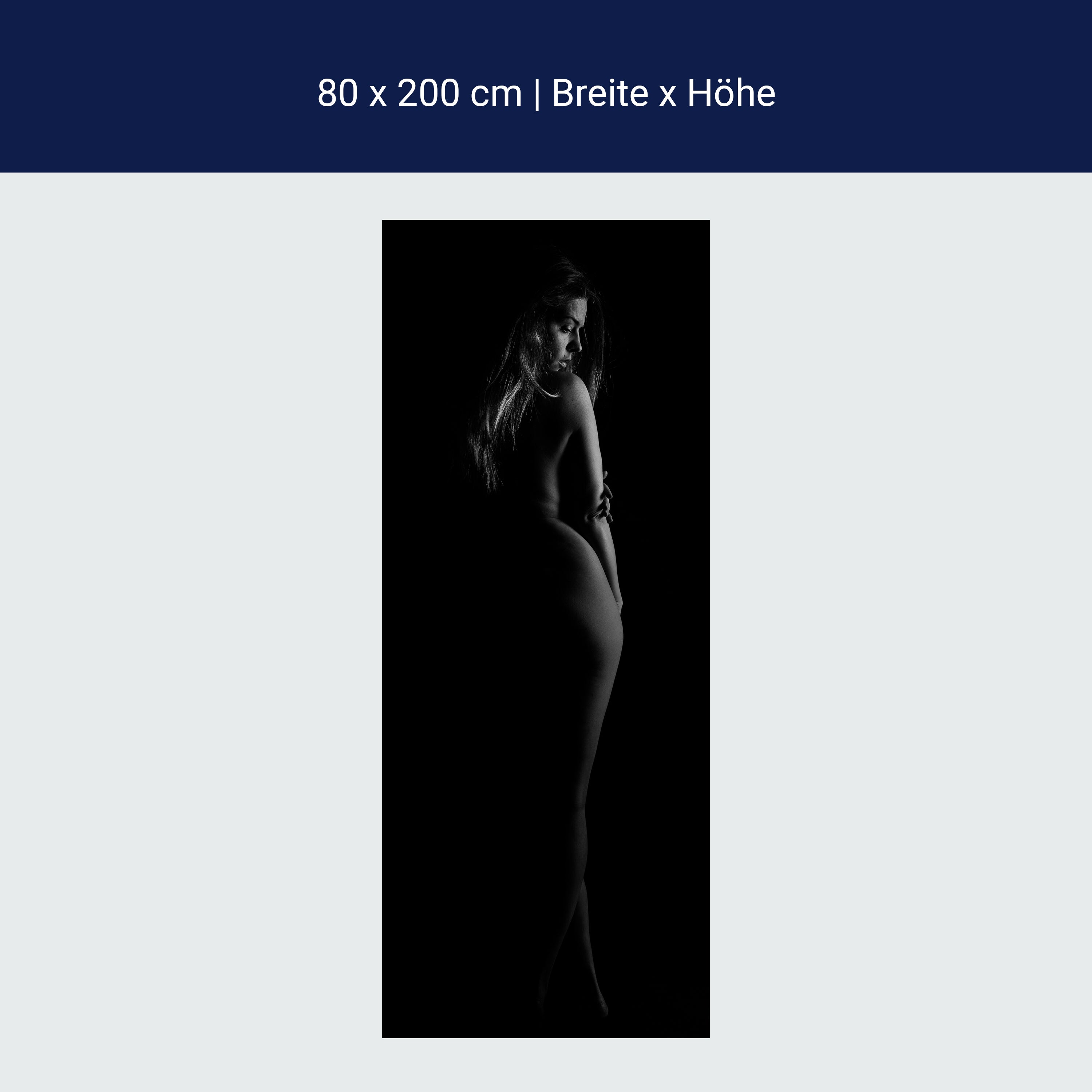 Türtapete Frau, Model, schwarz weiß M1431 Türtapete Frau, Model, schwarz weiß M1431