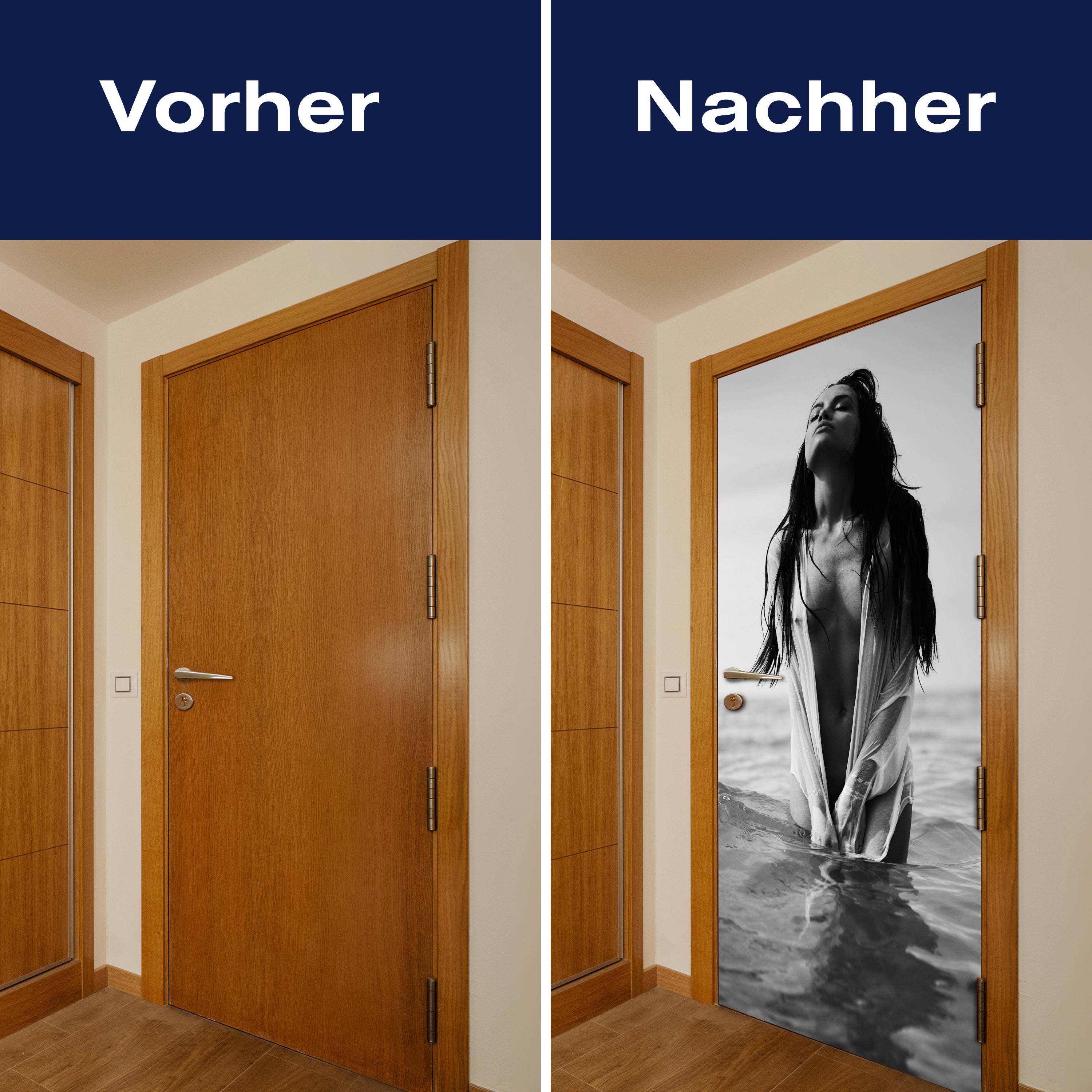 Türtapete Frau, Model, Meer, schwarz weiß M1440 - Bild 10 Türtapete Frau, Model, Meer, schwarz weiß M1440 - Bild 10