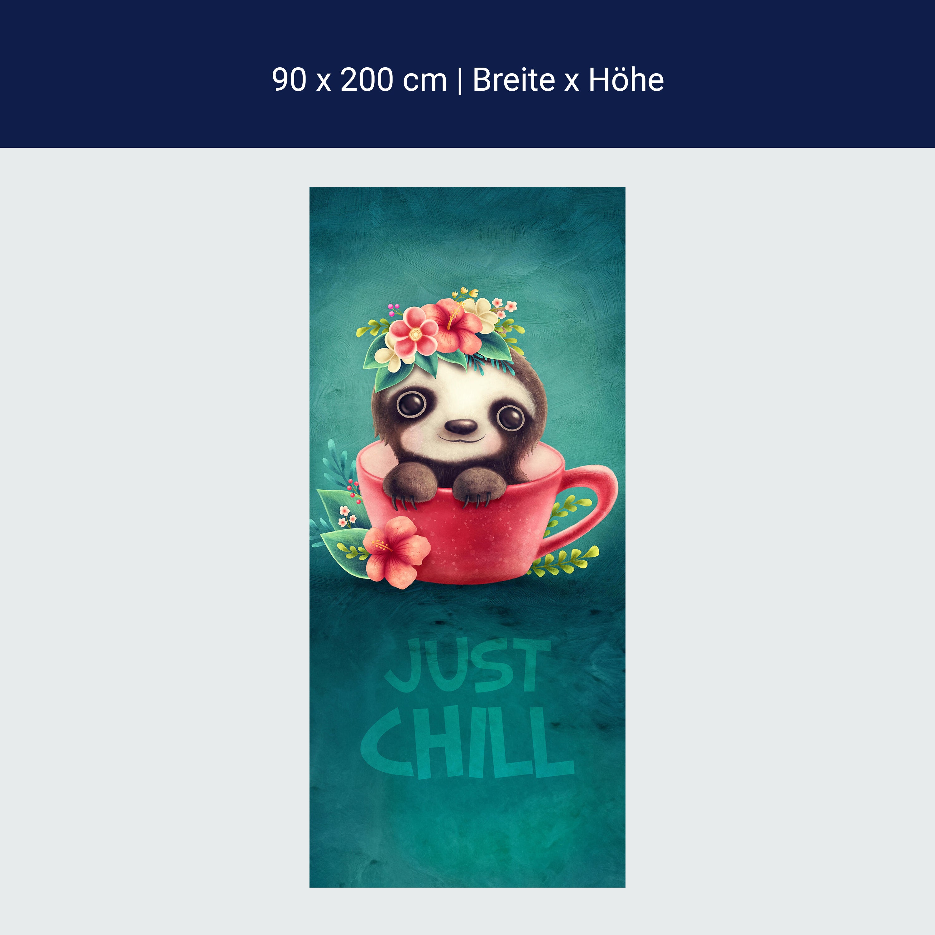 Türtapete Faultier, Illustration, Just Chill M1454 Türtapete Faultier, Illustration, Just Chill M1454