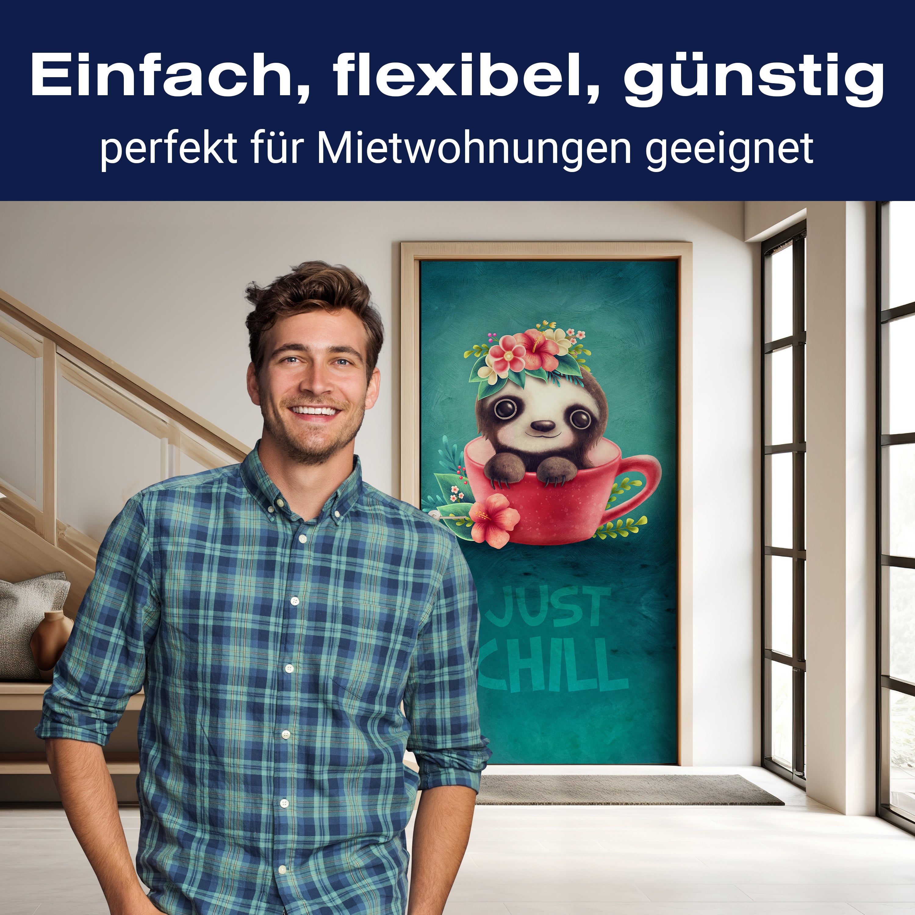 Türtapete Faultier, Illustration, Just Chill M1454 - Bild 3 Türtapete Faultier, Illustration, Just Chill M1454 - Bild 3