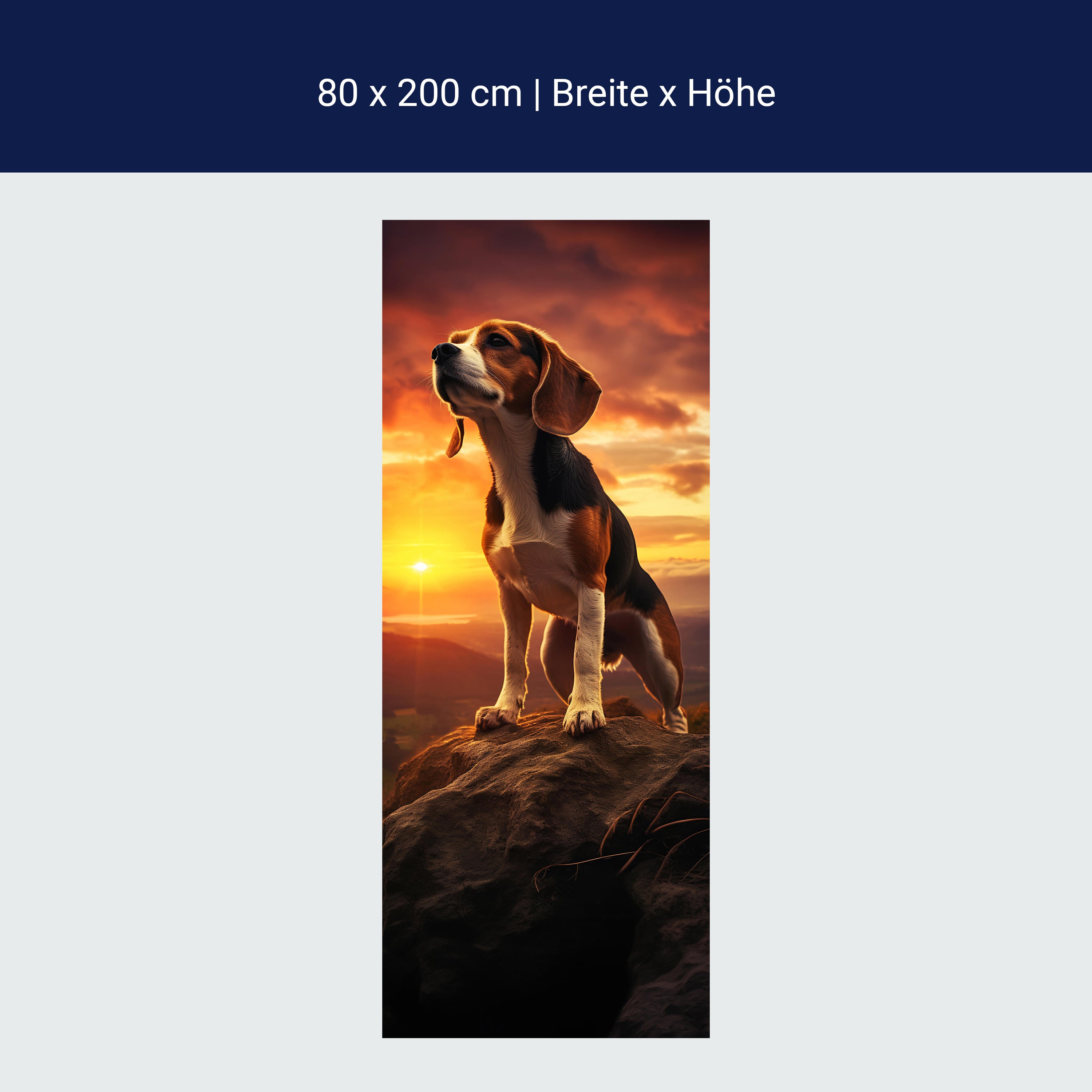 Türtapete Hund, Beagle, Felsen M1461 Türtapete Hund, Beagle, Felsen M1461