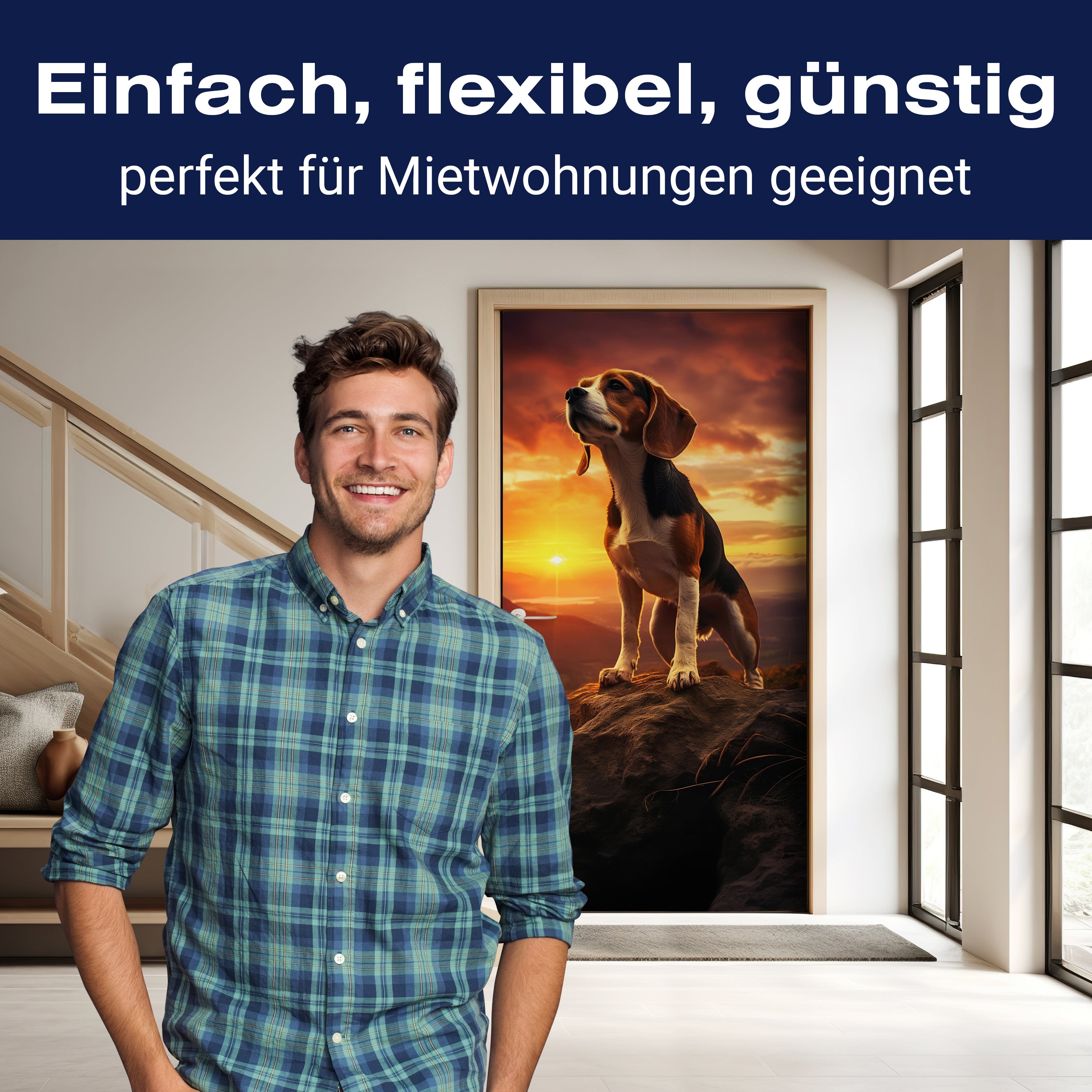 Türtapete Hund, Beagle, Felsen M1461 - Bild 3 Türtapete Hund, Beagle, Felsen M1461 - Bild 3