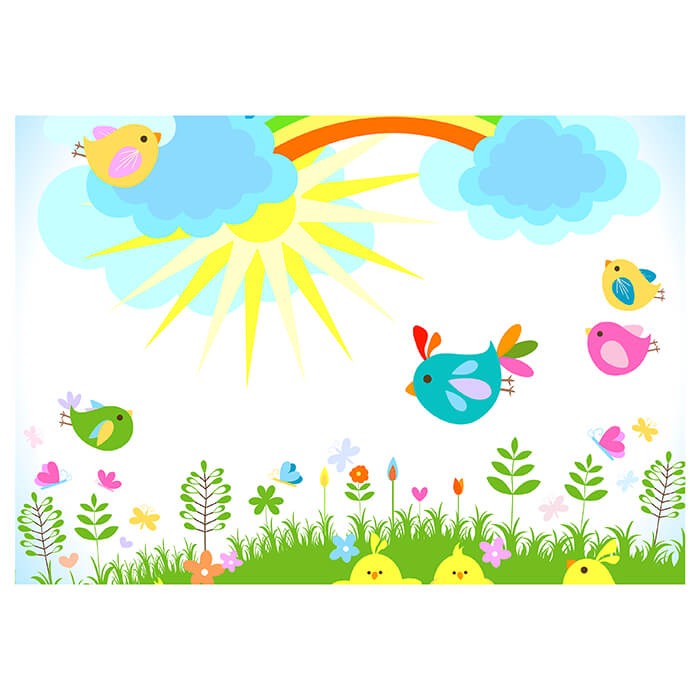 Fototapete heller Frühling Regenbogen M1464 - Bild 2 Fototapete heller Frühling Regenbogen M1464 - Bild 2