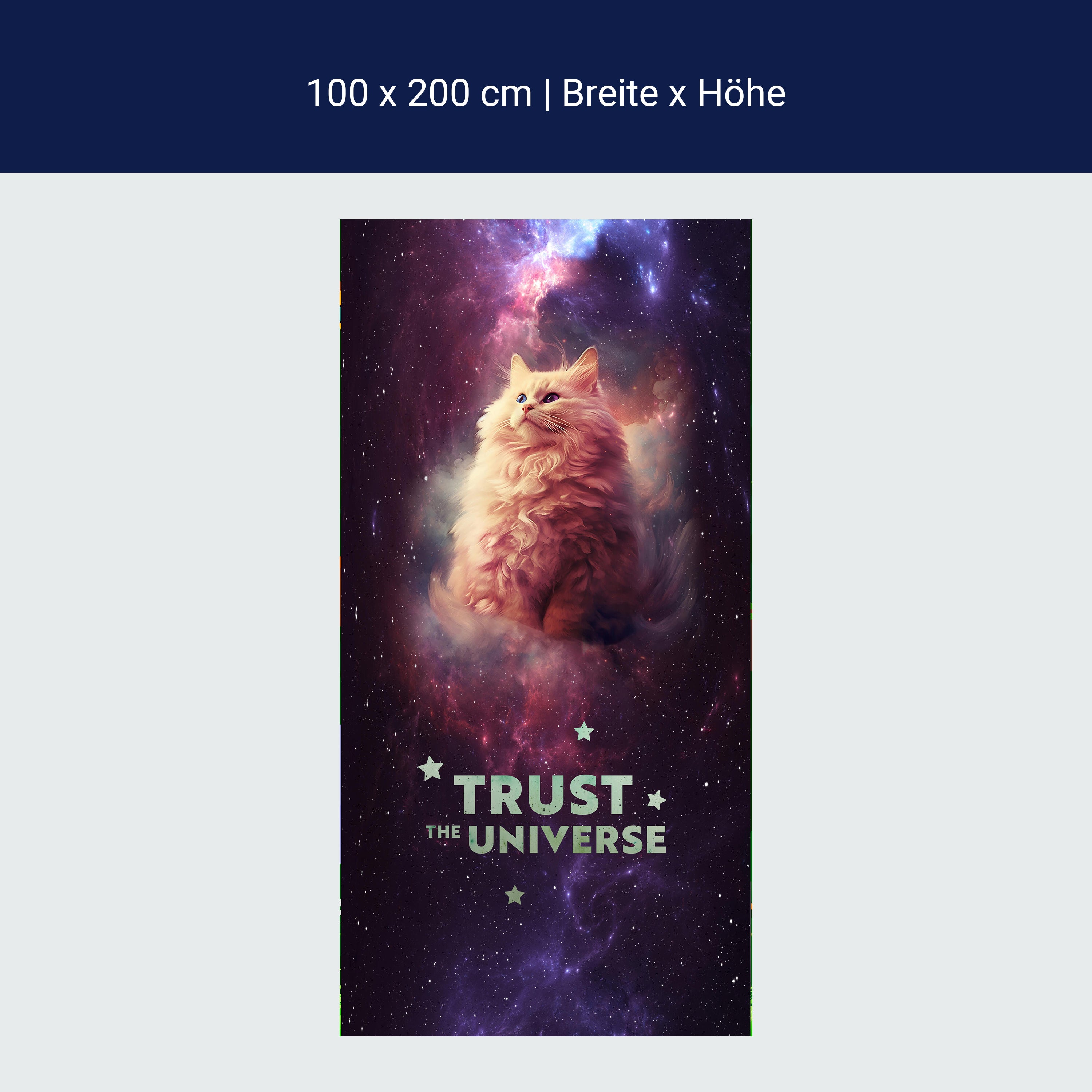 Türtapete Katze, Weltraum, Galaxie, Spruch M1469 Türtapete Katze, Weltraum, Galaxie, Spruch M1469