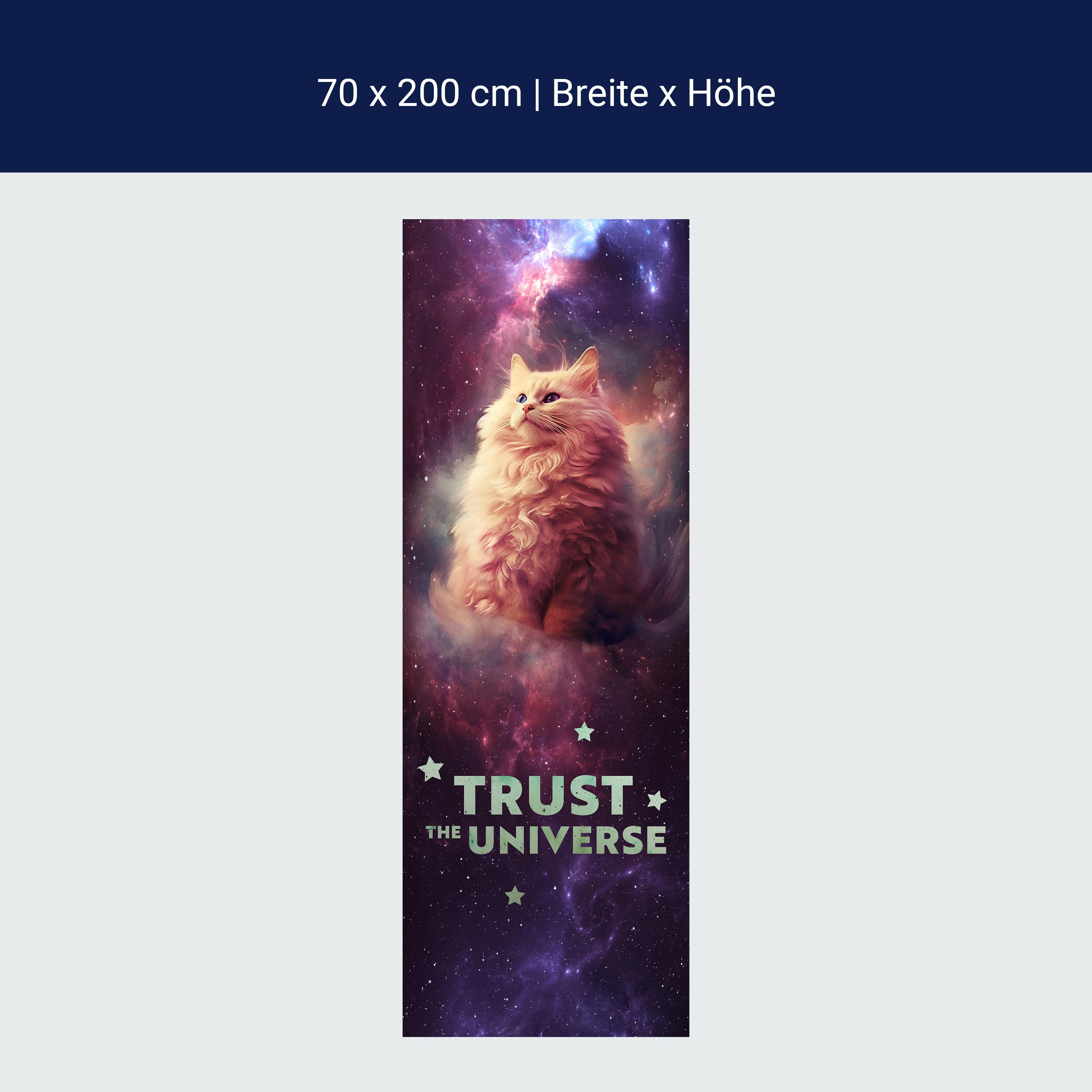 Türtapete Katze, Weltraum, Galaxie, Spruch M1469 Türtapete Katze, Weltraum, Galaxie, Spruch M1469