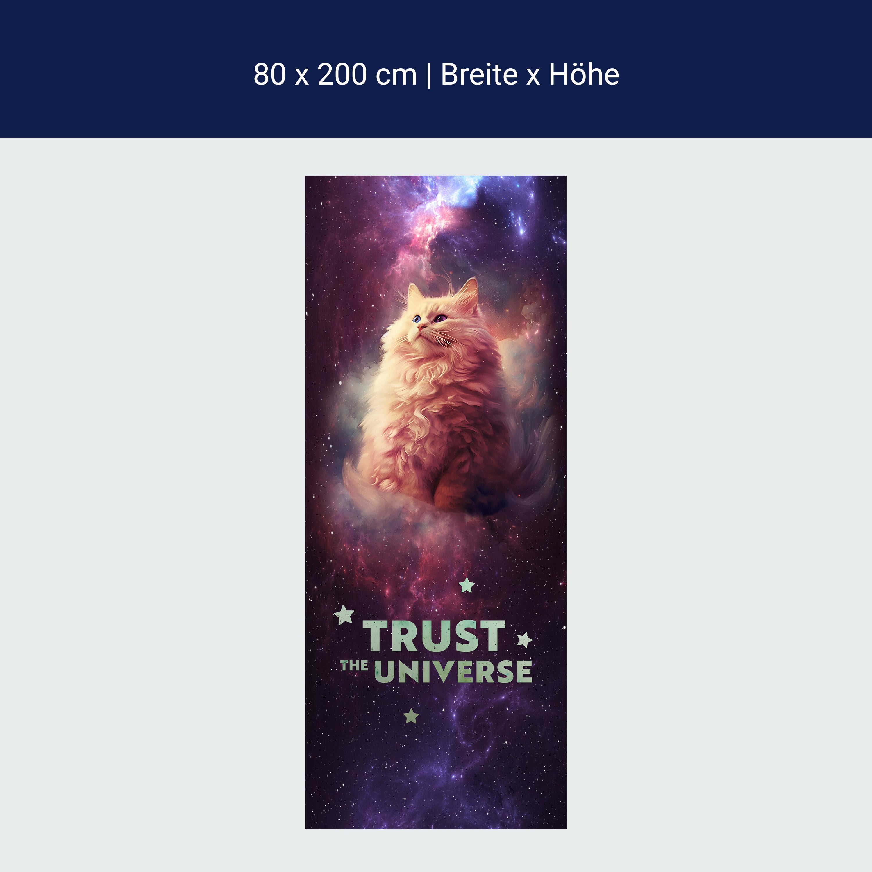 Türtapete Katze, Weltraum, Galaxie, Spruch M1469 Türtapete Katze, Weltraum, Galaxie, Spruch M1469