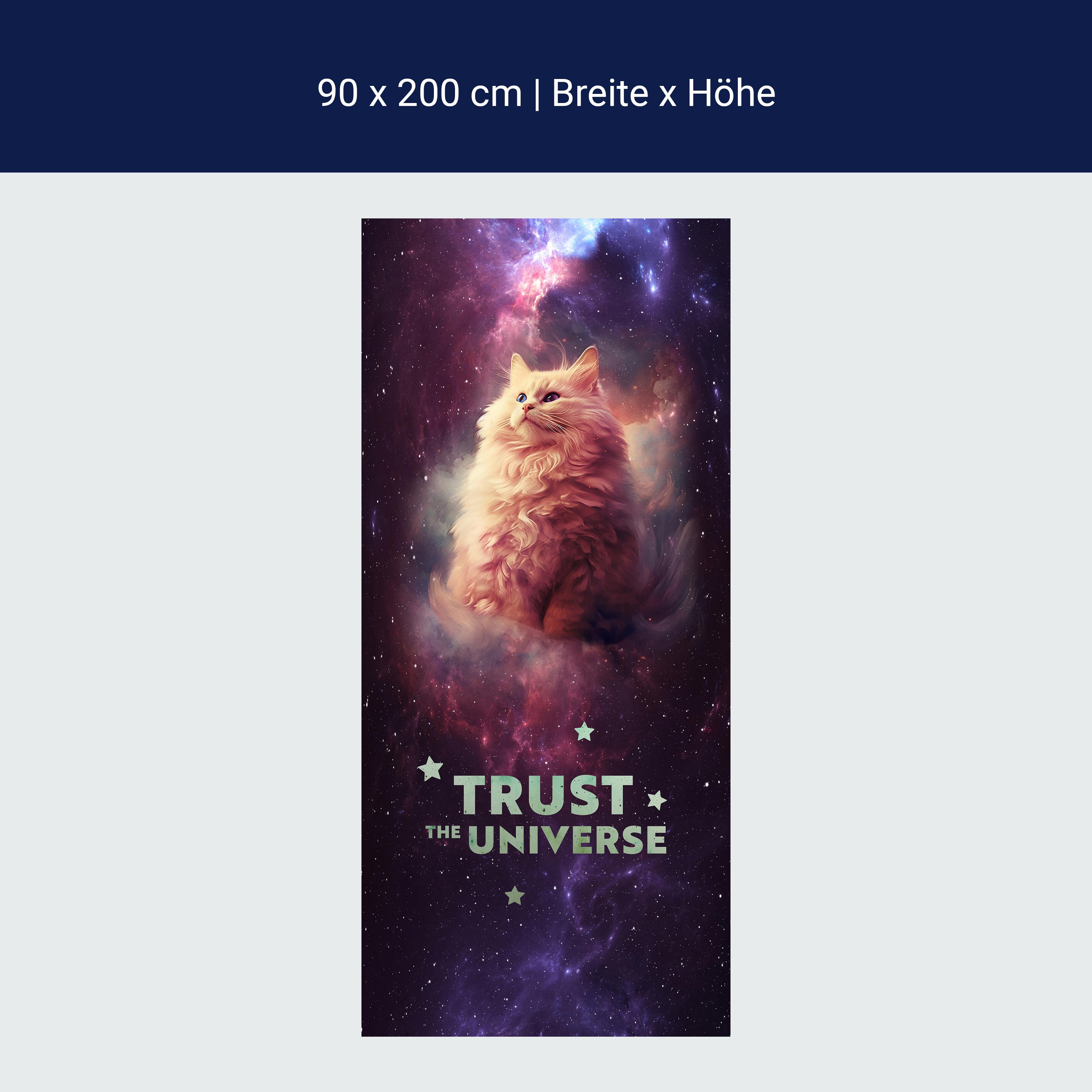 Türtapete Katze, Weltraum, Galaxie, Spruch M1469 Türtapete Katze, Weltraum, Galaxie, Spruch M1469