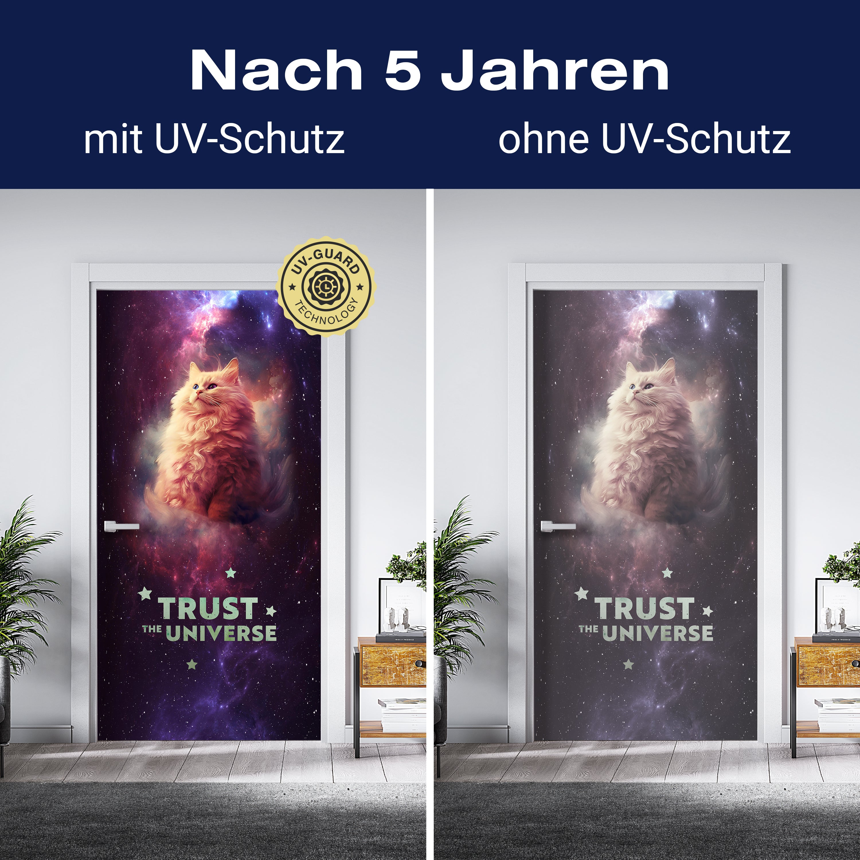 Türtapete Katze, Weltraum, Galaxie, Spruch M1469 - Bild 4 Türtapete Katze, Weltraum, Galaxie, Spruch M1469 - Bild 4