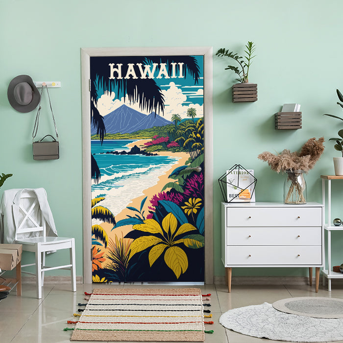 Türtapete Strand, Hawaii, Illustration M1490 - Bild 1 Türtapete Strand, Hawaii, Illustration M1490 - Bild 1
