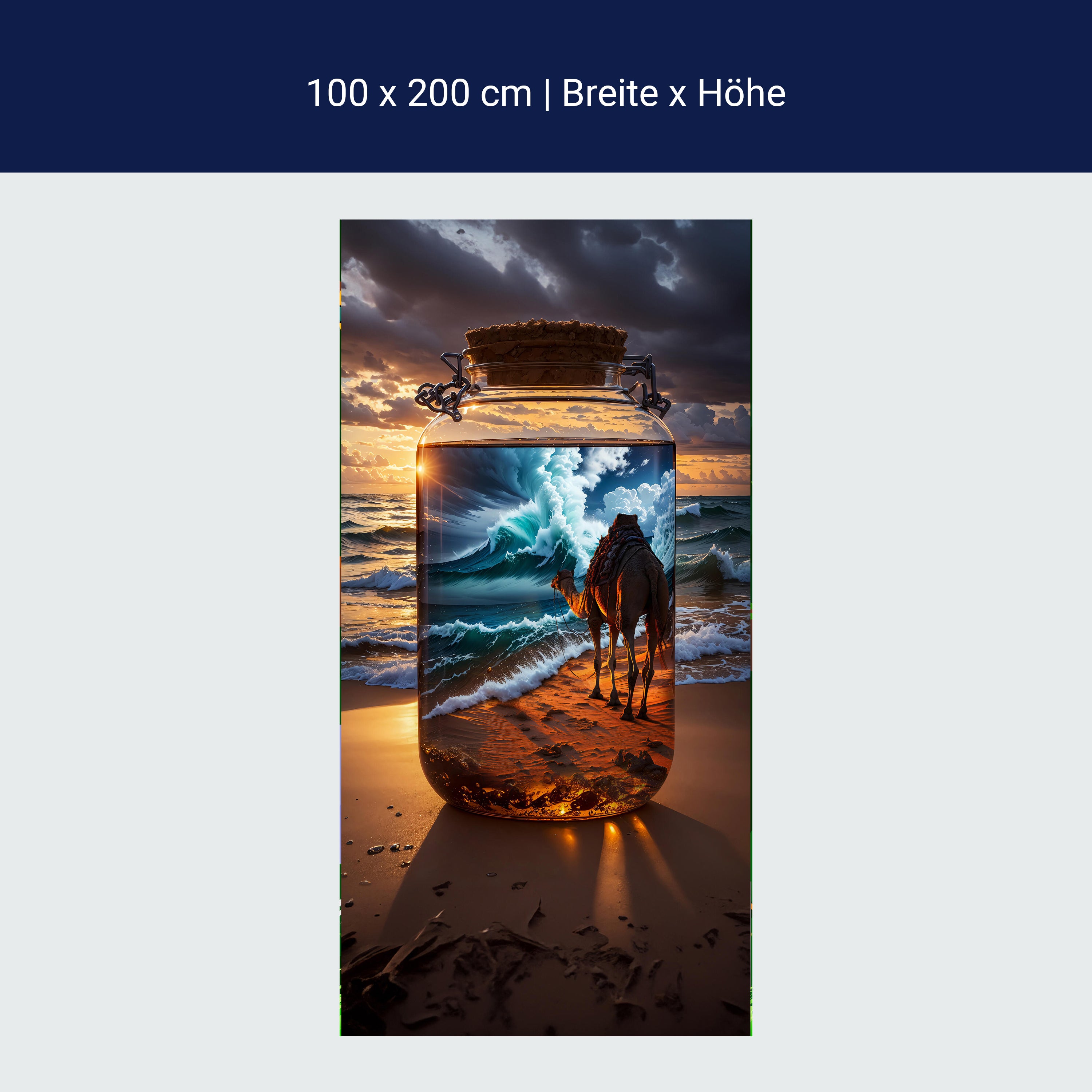 Türtapete Meer, Strand, Flasche, Kamel M1509 Türtapete Meer, Strand, Flasche, Kamel M1509