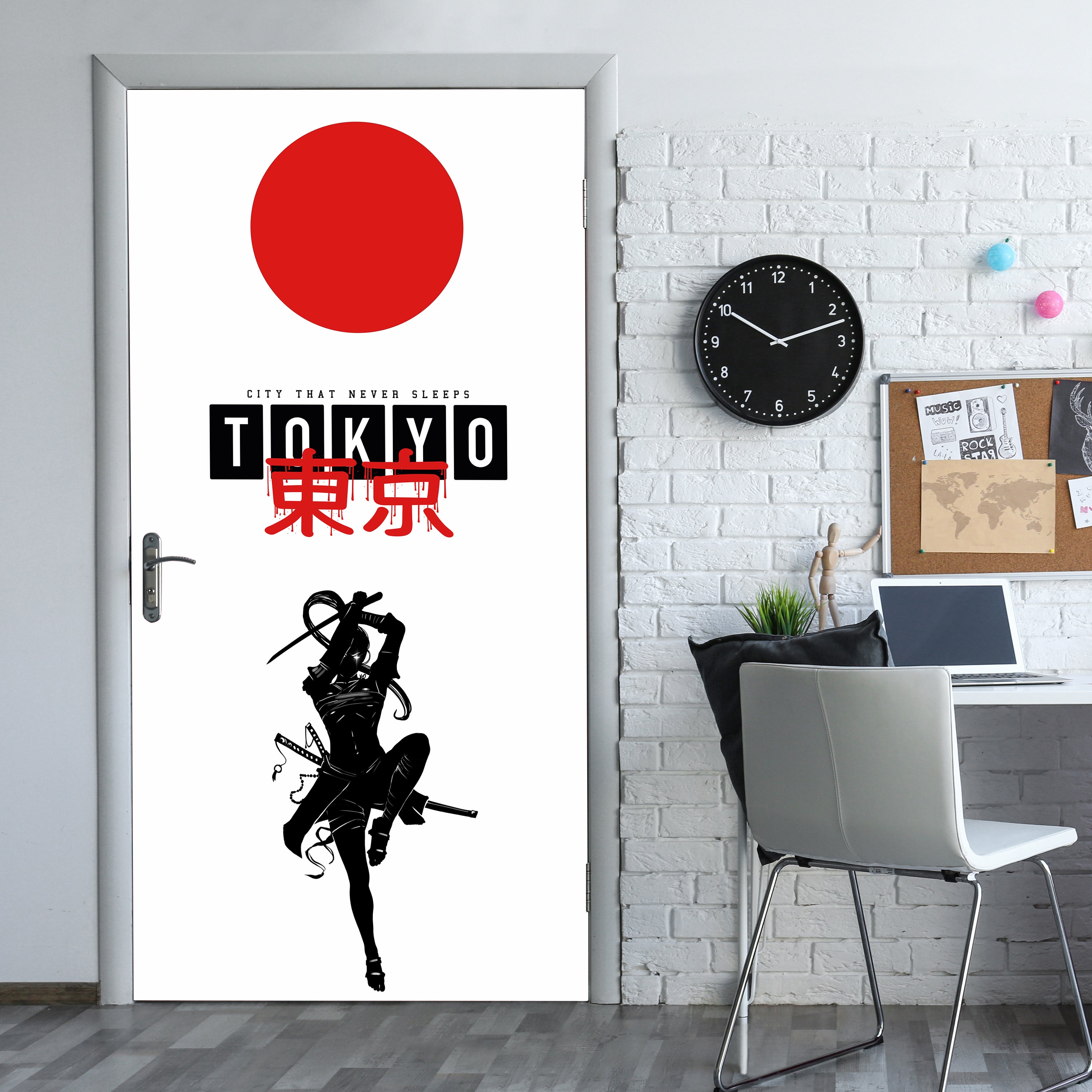 Türtapete Tokyo, Samurai, Anime M1516 - Bild 1 Türtapete Tokyo, Samurai, Anime M1516 - Bild 1