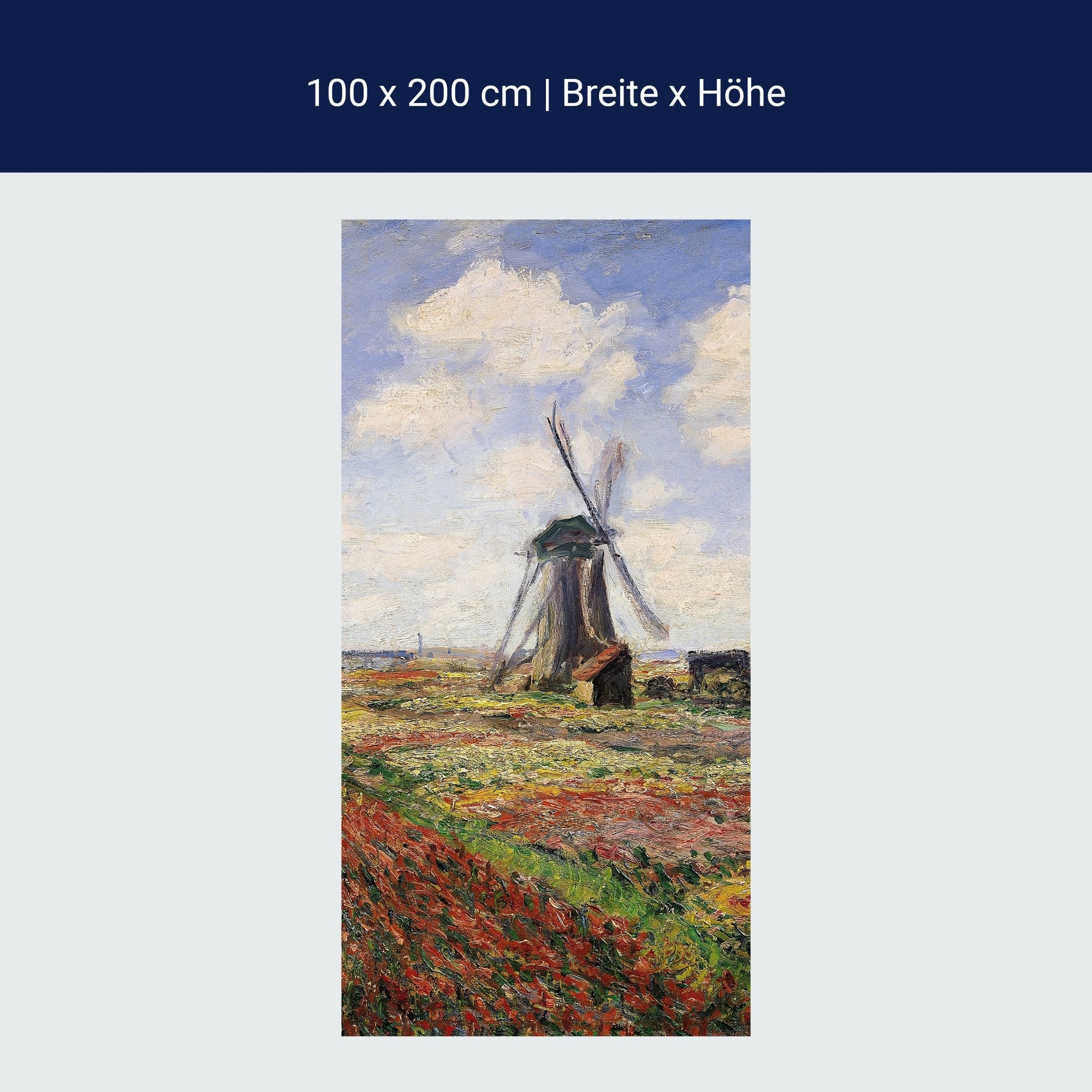 Türtapete Tulip Fields with the Rijnsburg Windmill, Claude Monet M1551 Türtapete Tulip Fields with the Rijnsburg Windmill, Claude Monet M1551