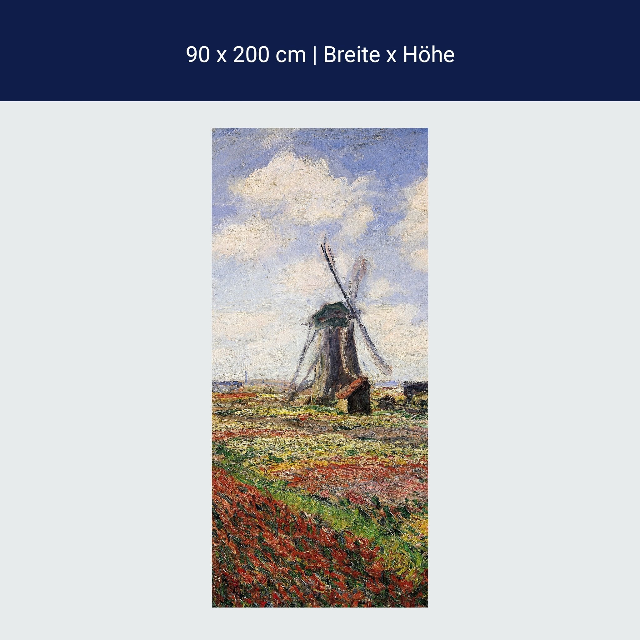 Türtapete Tulip Fields with the Rijnsburg Windmill, Claude Monet M1551 Türtapete Tulip Fields with the Rijnsburg Windmill, Claude Monet M1551