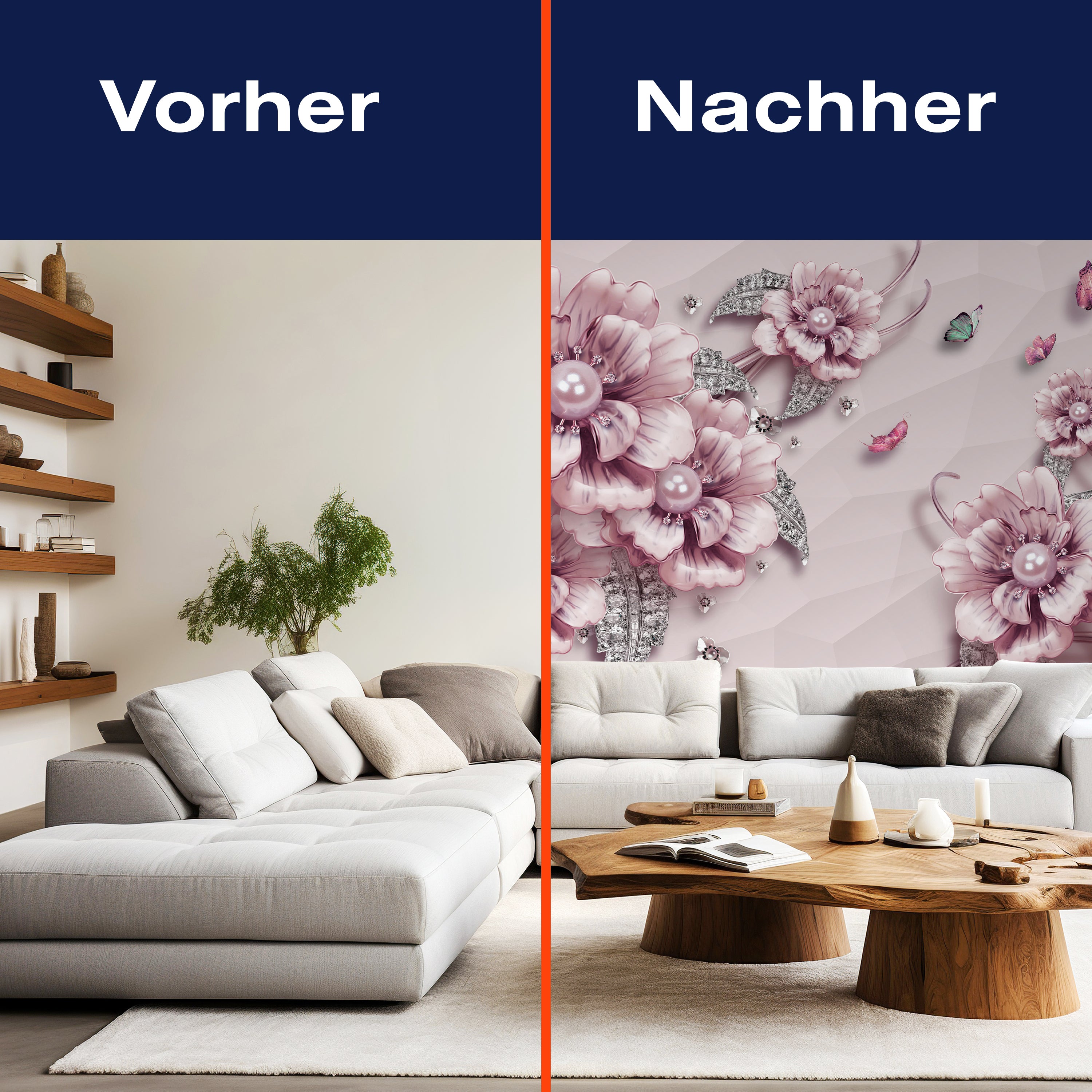 Fototapete Rosa Blumen M1646 - Bild 9 Fototapete Rosa Blumen M1646 - Bild 9