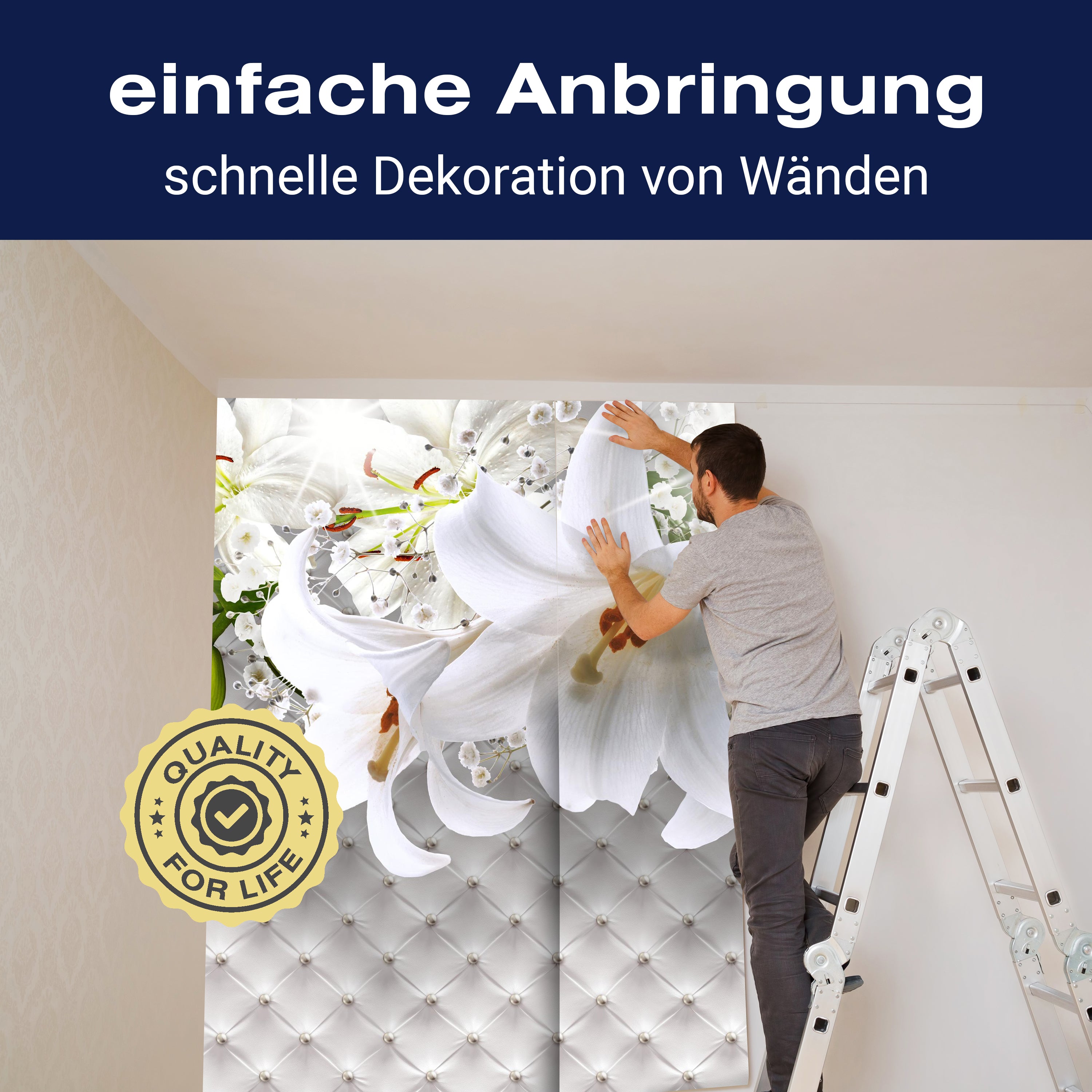 Fototapete Lilien Polster Perlen M1803 - Bild 3 Fototapete Lilien Polster Perlen M1803 - Bild 3