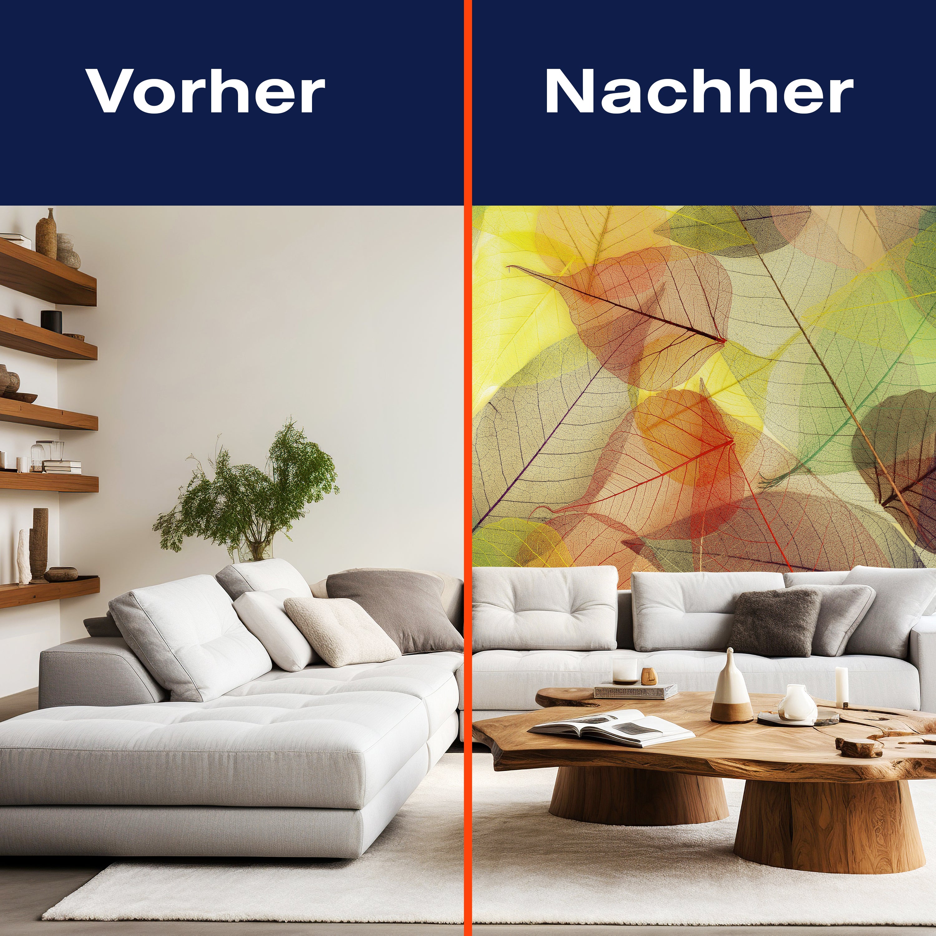 Fototapete Gelb Rot Blätter M2091 - Bild 9 Fototapete Gelb Rot Blätter M2091 - Bild 9