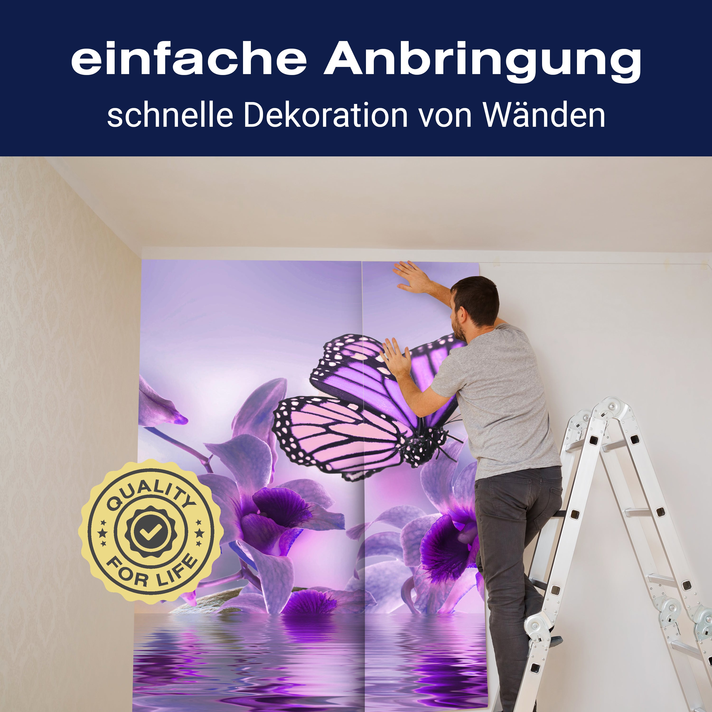 Fototapete violett Orchidee M3739 - Bild 3 Fototapete violett Orchidee M3739 - Bild 3