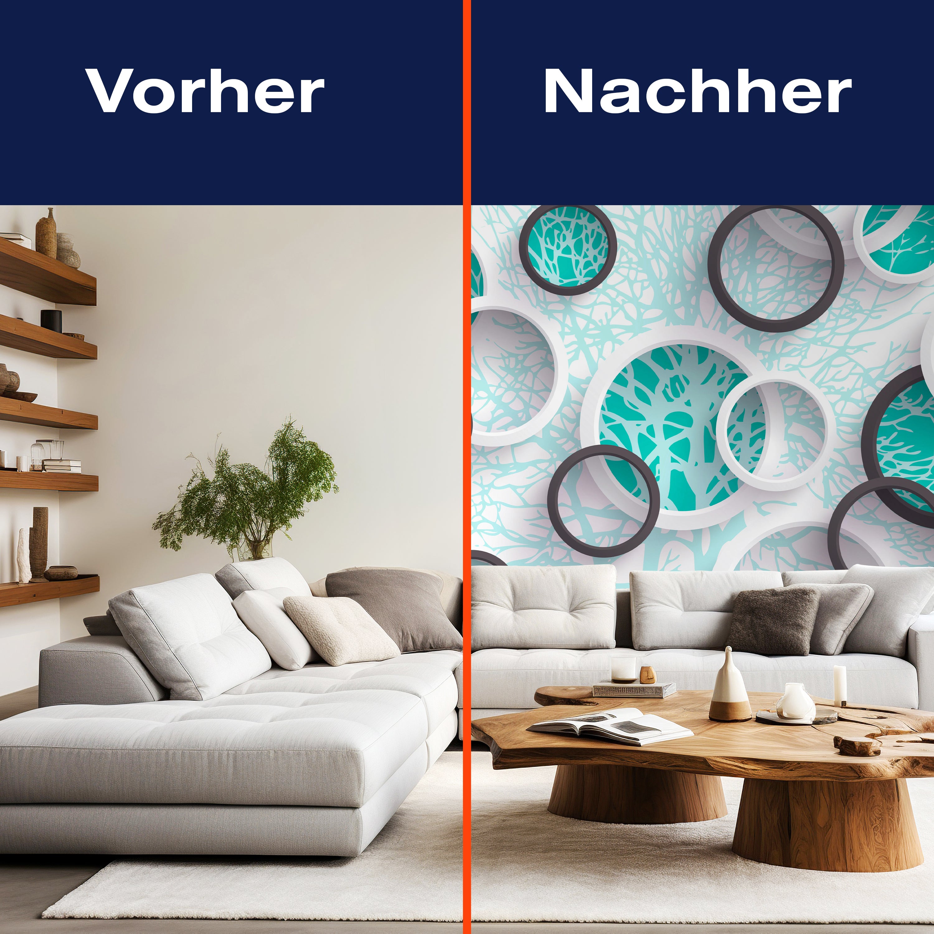 Fototapete Türkis äste 3D Abstrakt Fenster Kreise M4595 - Bild 9 Fototapete Türkis äste 3D Abstrakt Fenster Kreise M4595 - Bild 9