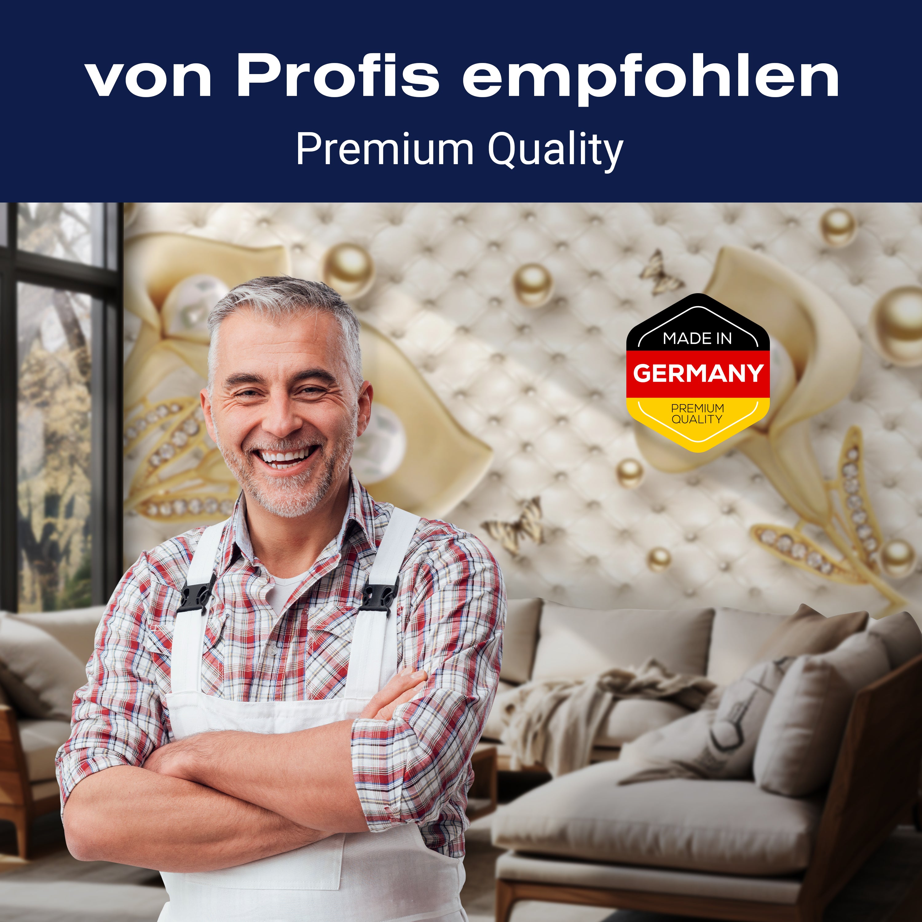 Fototapete Gold Tulpen Edelstein Perlen Polsterwand M4643 - Bild 5 Fototapete Gold Tulpen Edelstein Perlen Polsterwand M4643 - Bild 5