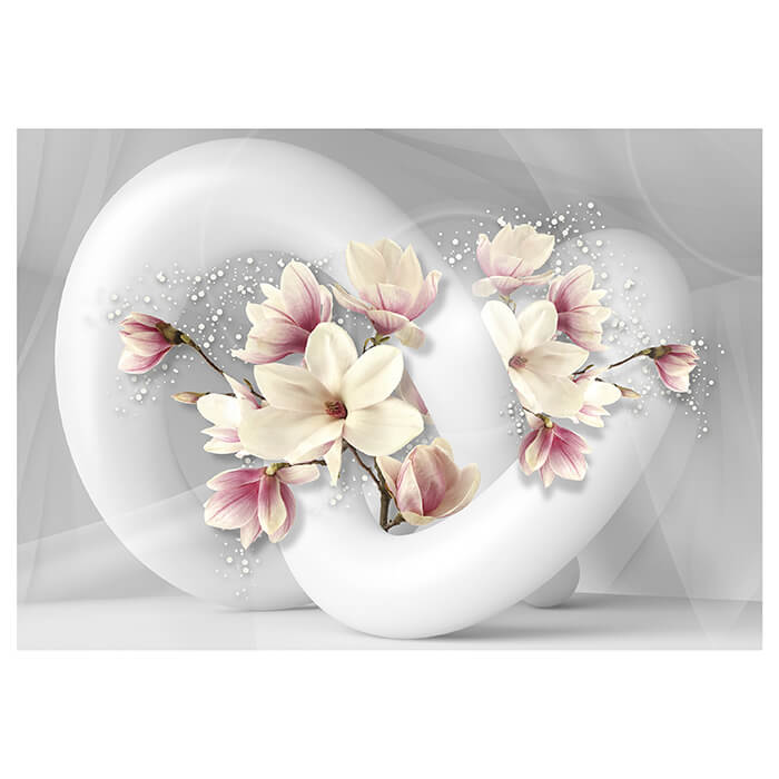 Fototapete 3D Form Blumen kreise Raum weiss M4646 - Bild 2 Fototapete 3D Form Blumen kreise Raum weiss M4646 - Bild 2