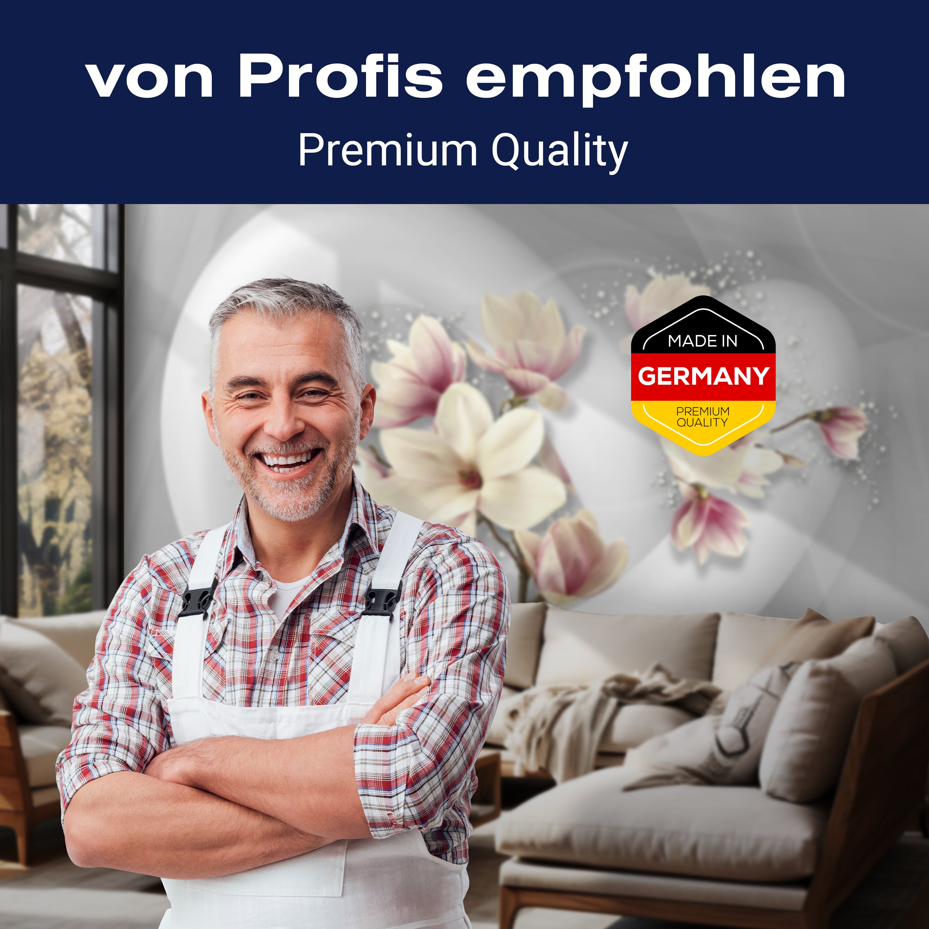 Fototapete 3D Form Blumen kreise Raum weiss M4646 - Bild 5 Fototapete 3D Form Blumen kreise Raum weiss M4646 - Bild 5