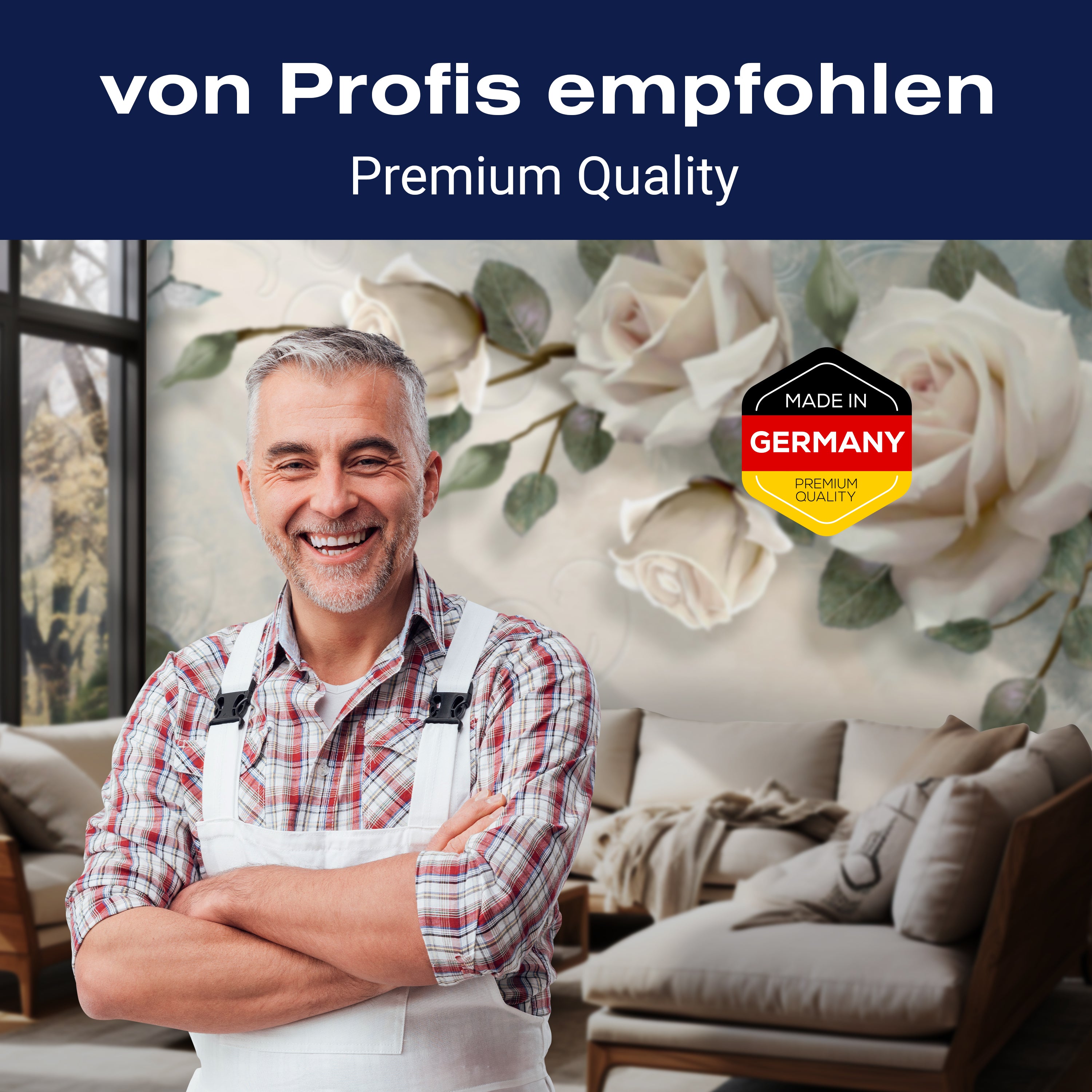 Fototapete Rosen Schmetterlinge bemalt effekt wand M4660 - Bild 5 Fototapete Rosen Schmetterlinge bemalt effekt wand M4660 - Bild 5